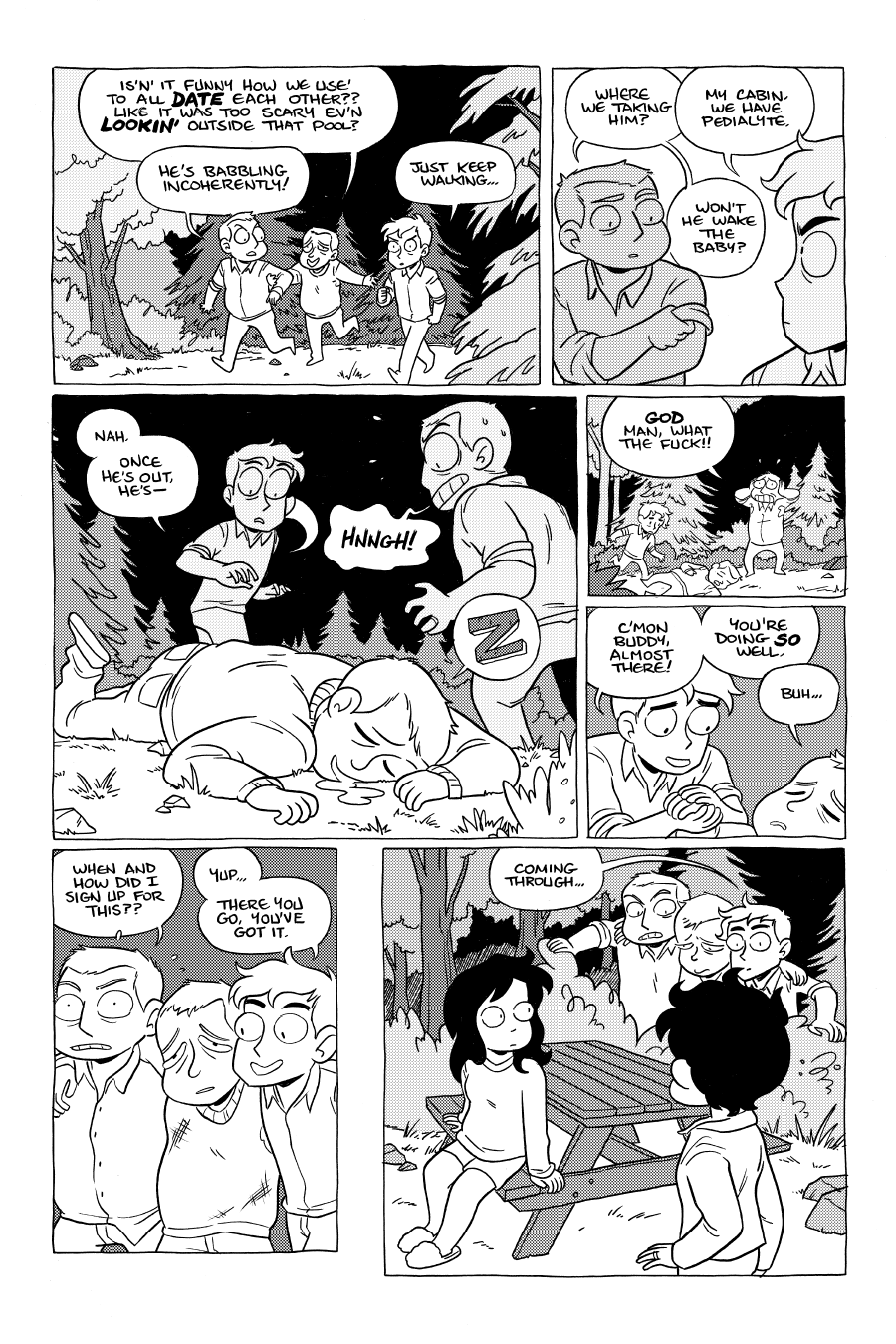 Octopus Pie – #42 – he’s babbling incoherently (2022-11-08). Meredith Gran, CC BY-NC-SA 3.0 US. https://www.octopuspie.com/comic/42-hes-babbling-incoherently/