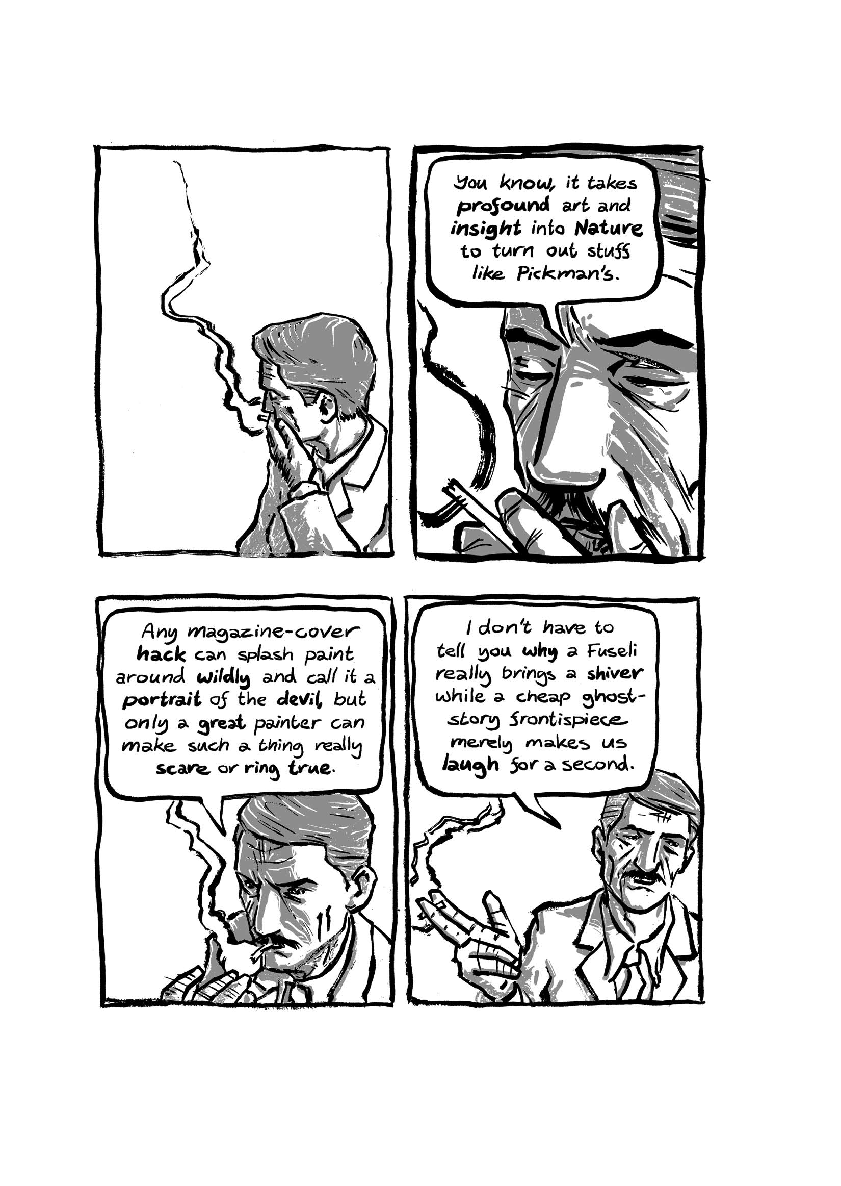 Pickman's Model, adapted and illustrated by Kim Holm after H. P. Lovecraft, page 12. CC BY 3.0.