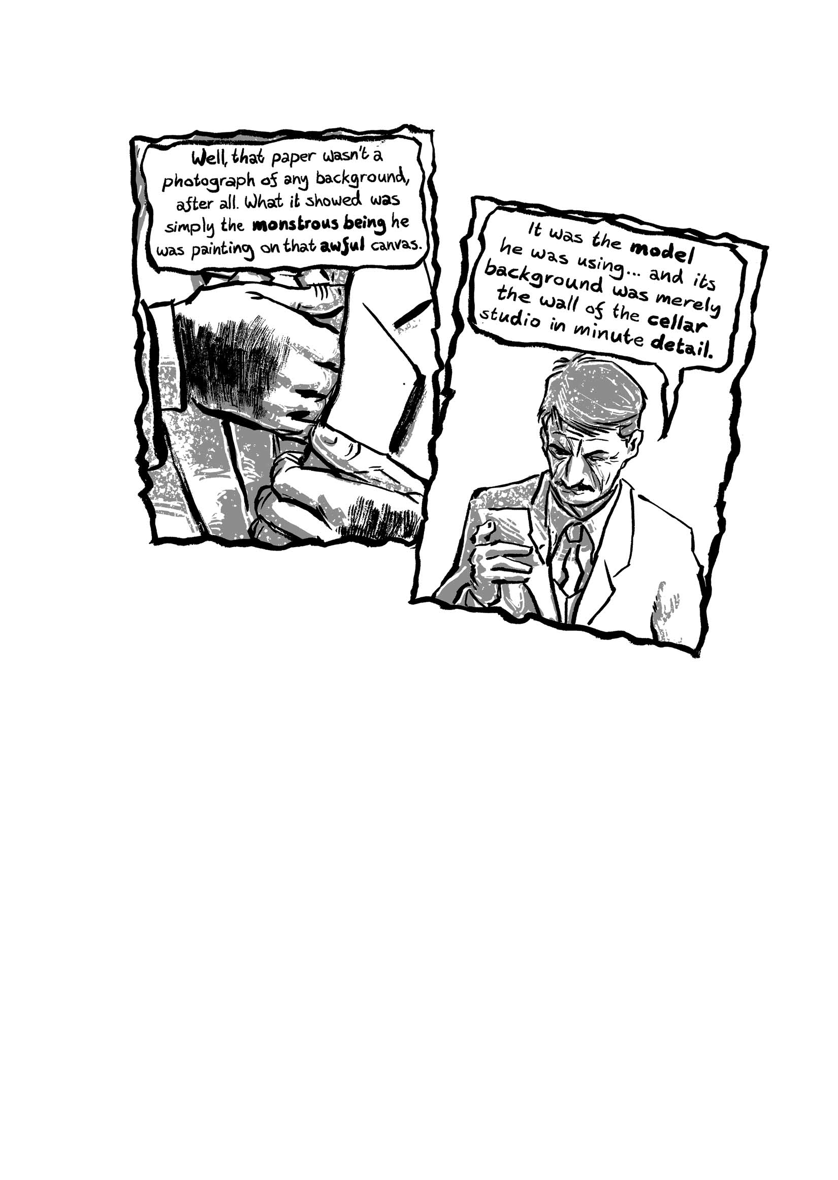 Pickman's Model, adapted and illustrated by Kim Holm after H. P. Lovecraft, page 108. CC BY 3.0.