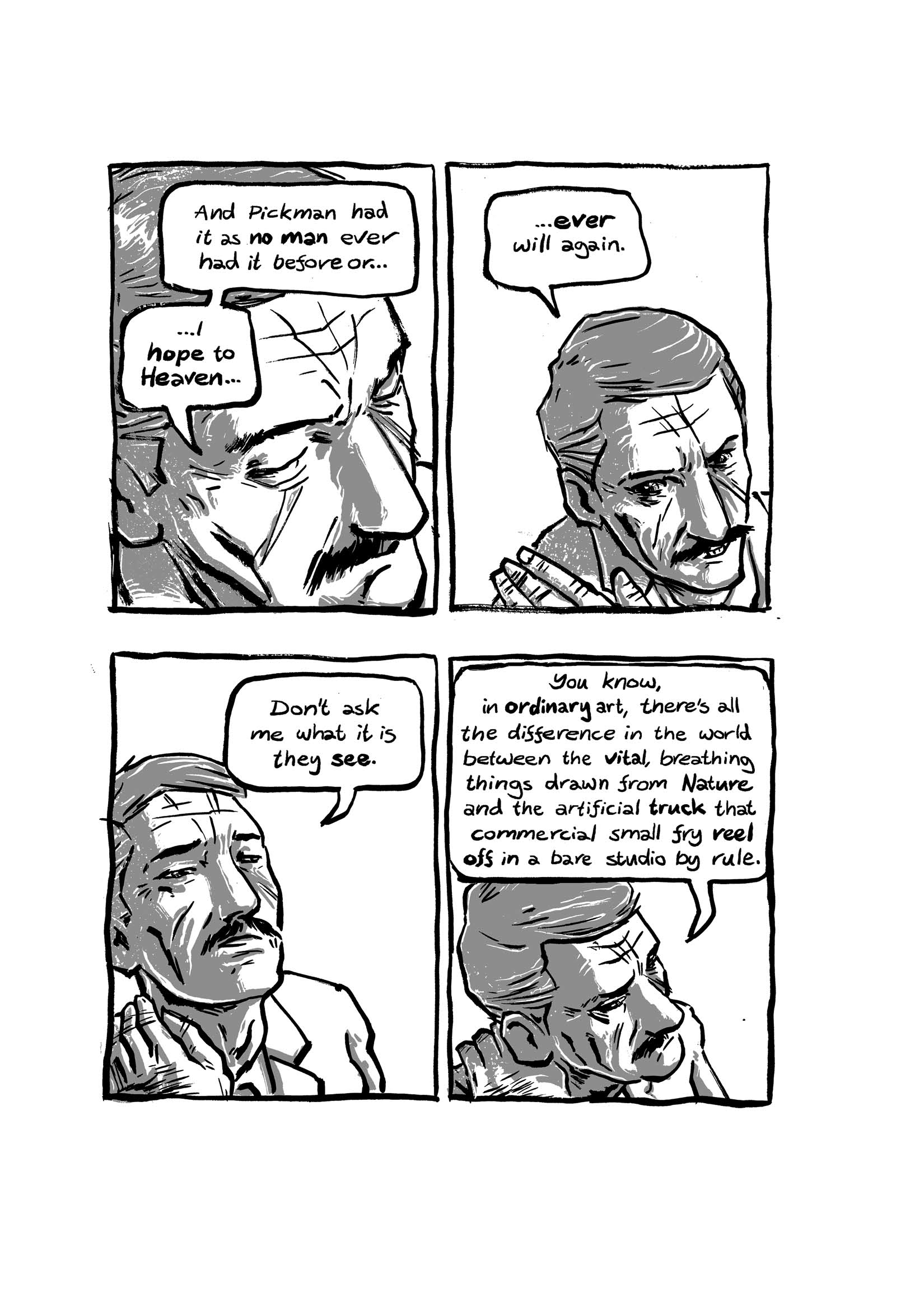Pickman's Model, adapted and illustrated by Kim Holm after H. P. Lovecraft, page 14. CC BY 3.0.