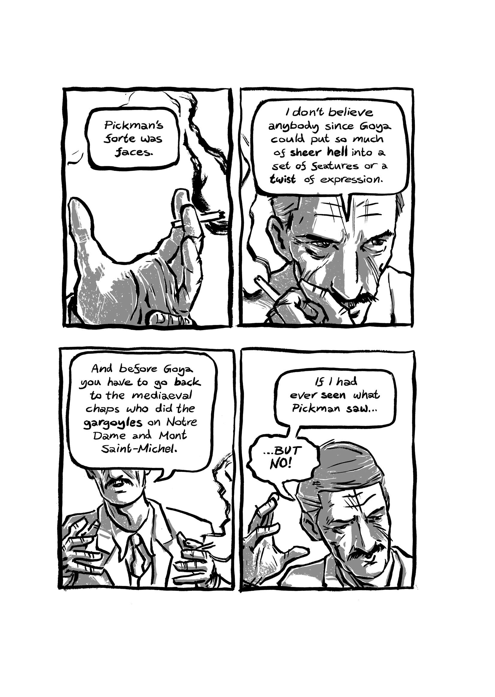 Pickman's Model, adapted and illustrated by Kim Holm after H. P. Lovecraft, page 16. CC BY 3.0.