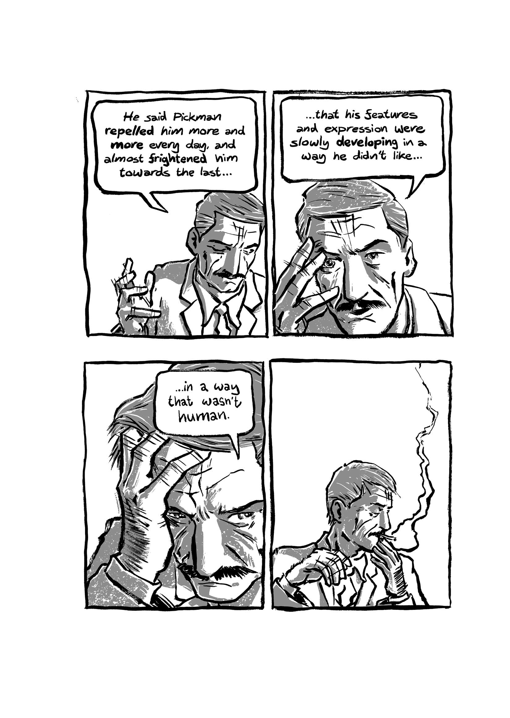 Pickman's Model, adapted and illustrated by Kim Holm after H. P. Lovecraft, page 19. CC BY 3.0.