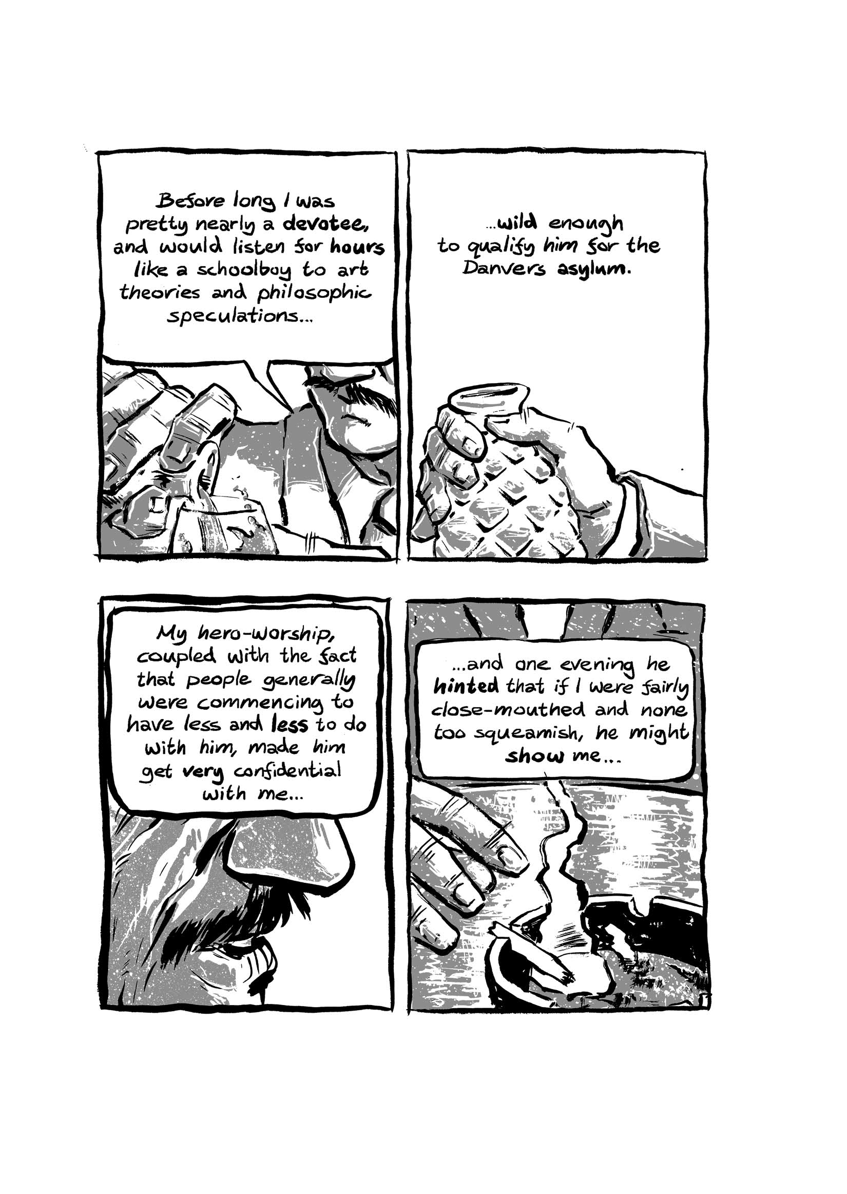 Pickman's Model, adapted and illustrated by Kim Holm after H. P. Lovecraft, page 22. CC BY 3.0.