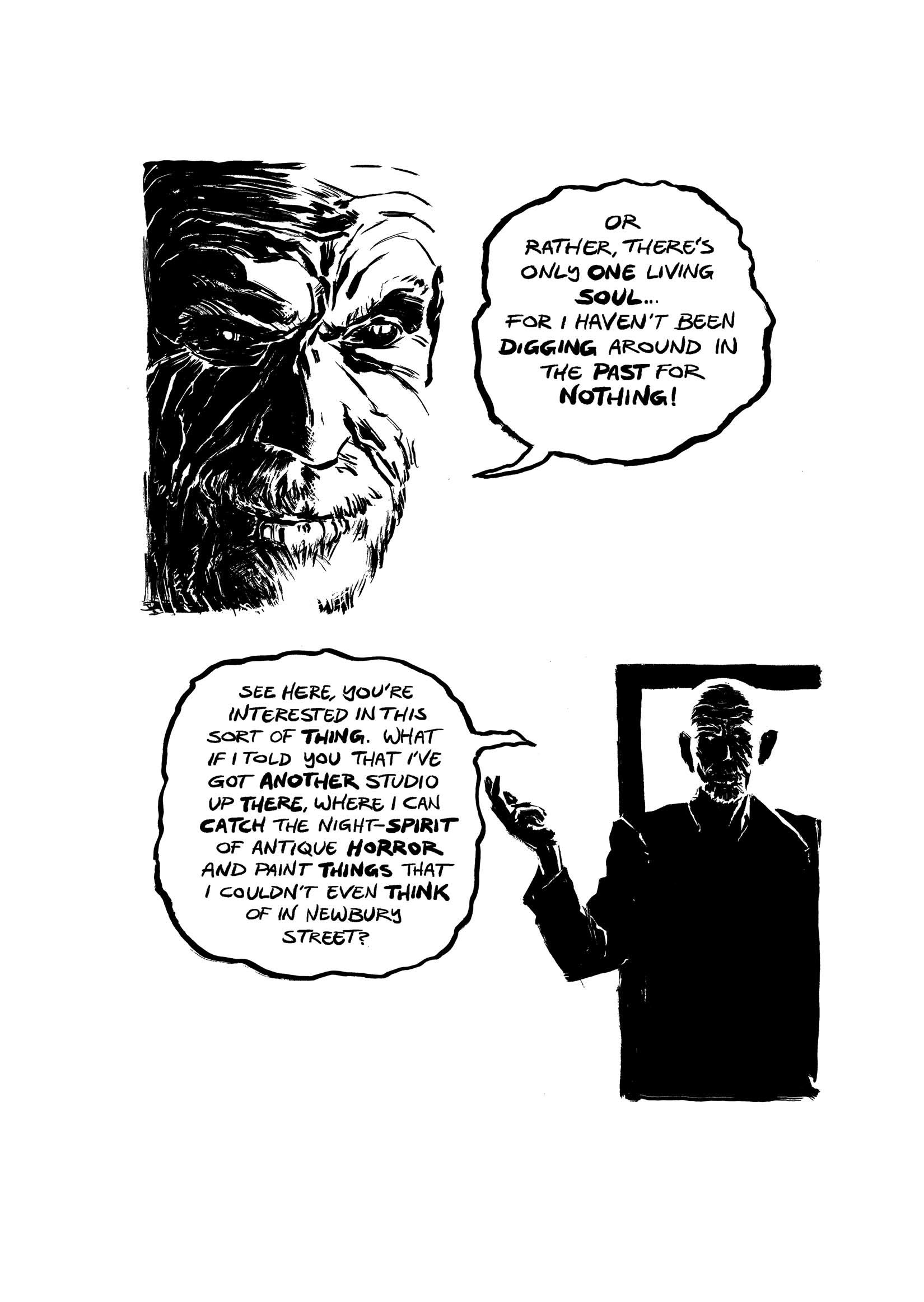 Pickman's Model, adapted and illustrated by Kim Holm after H. P. Lovecraft, page 33. CC BY 3.0.