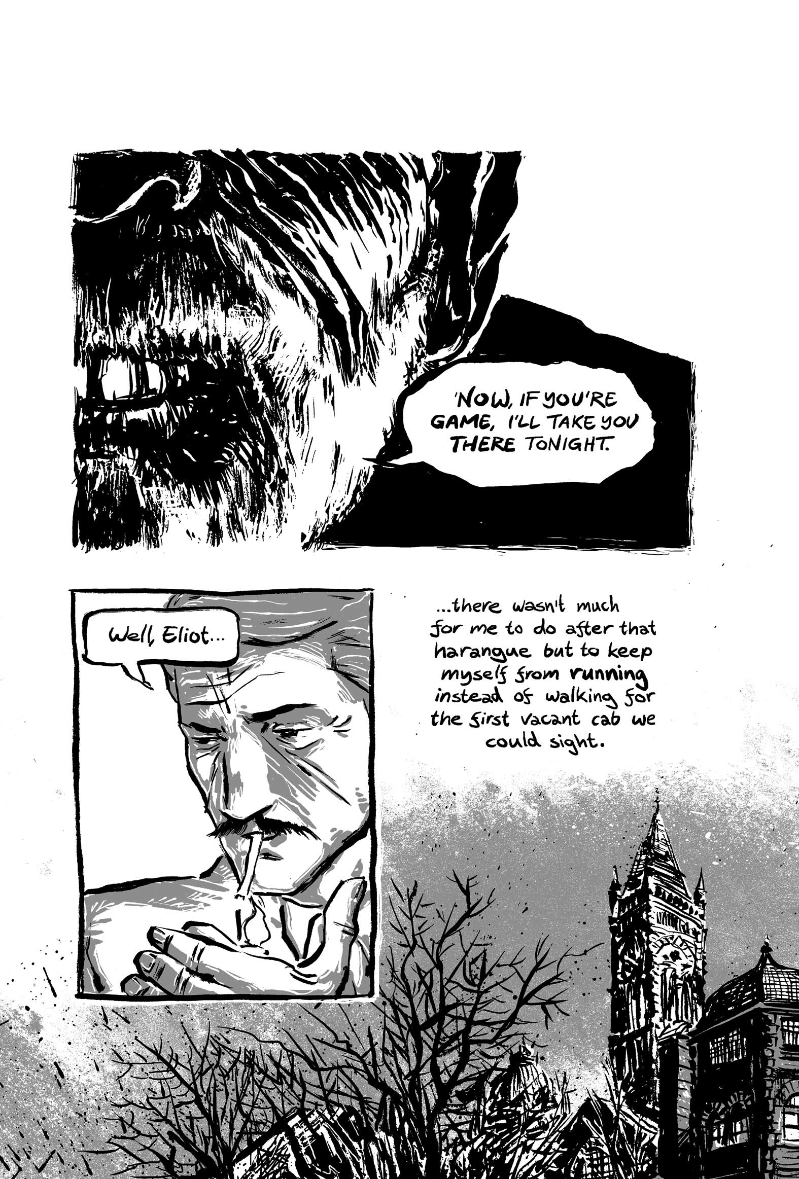 Pickman's Model, adapted and illustrated by Kim Holm after H. P. Lovecraft, page 35. CC BY 3.0.