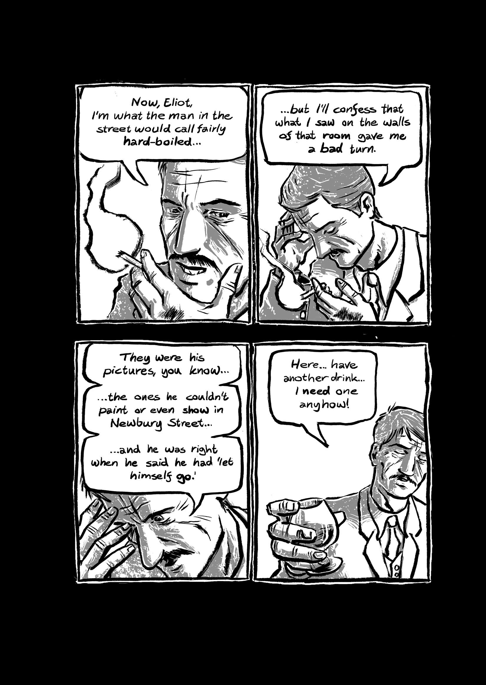 Pickman's Model, adapted and illustrated by Kim Holm after H. P. Lovecraft, page 47. CC BY 3.0.