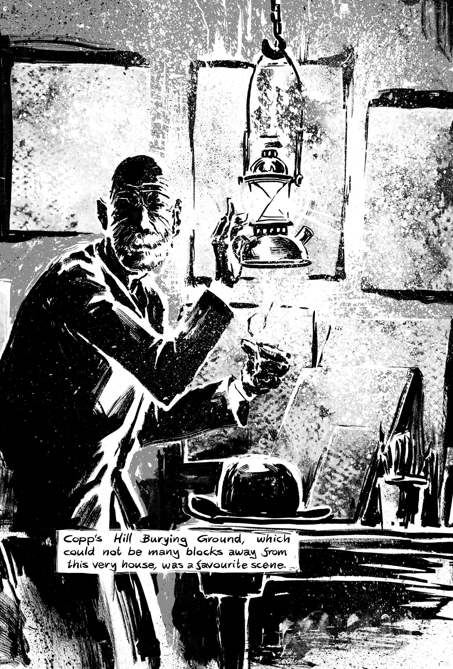 Pickman's Model, adapted and illustrated by Kim Holm after H. P. Lovecraft, page 49. CC BY 3.0.
