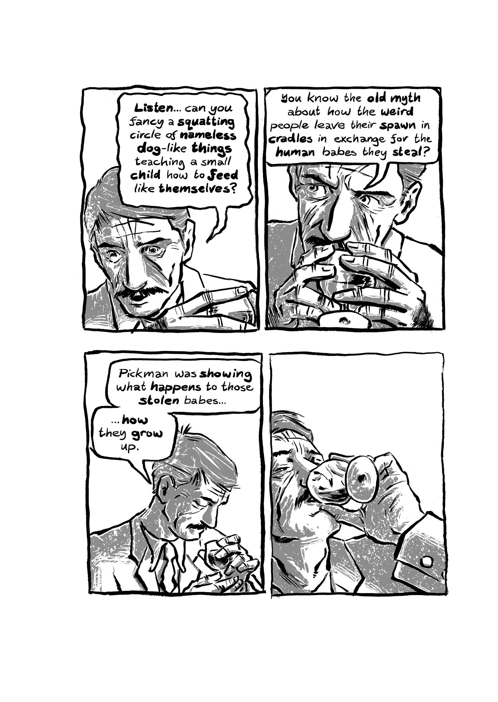 Pickman's Model, adapted and illustrated by Kim Holm after H. P. Lovecraft, page 55. CC BY 3.0.