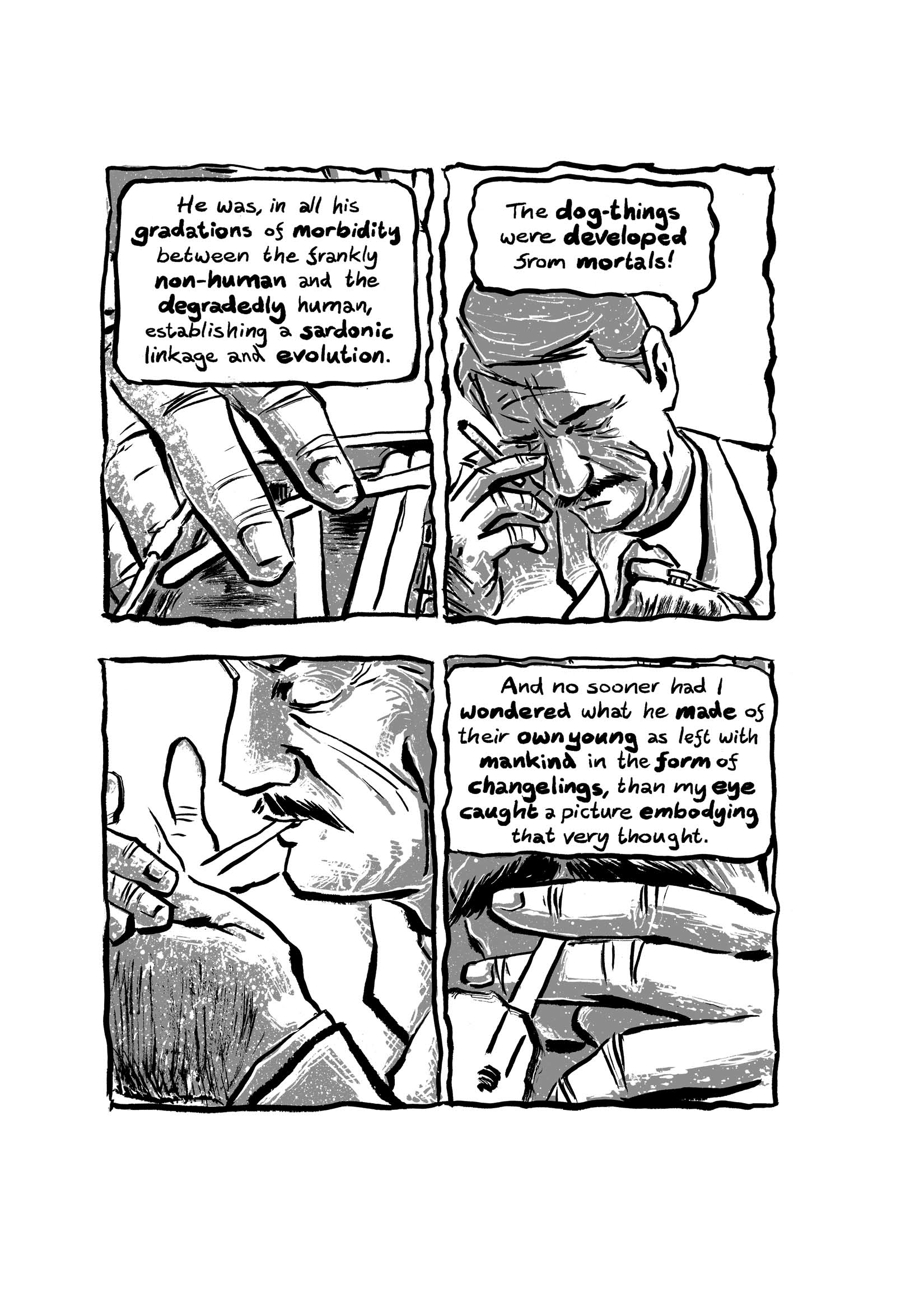 Pickman's Model, adapted and illustrated by Kim Holm after H. P. Lovecraft, page 56. CC BY 3.0.