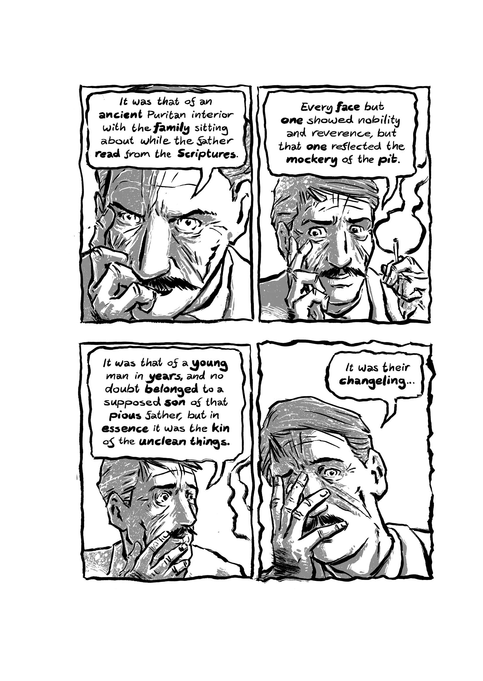 Pickman's Model, adapted and illustrated by Kim Holm after H. P. Lovecraft, page 57. CC BY 3.0.