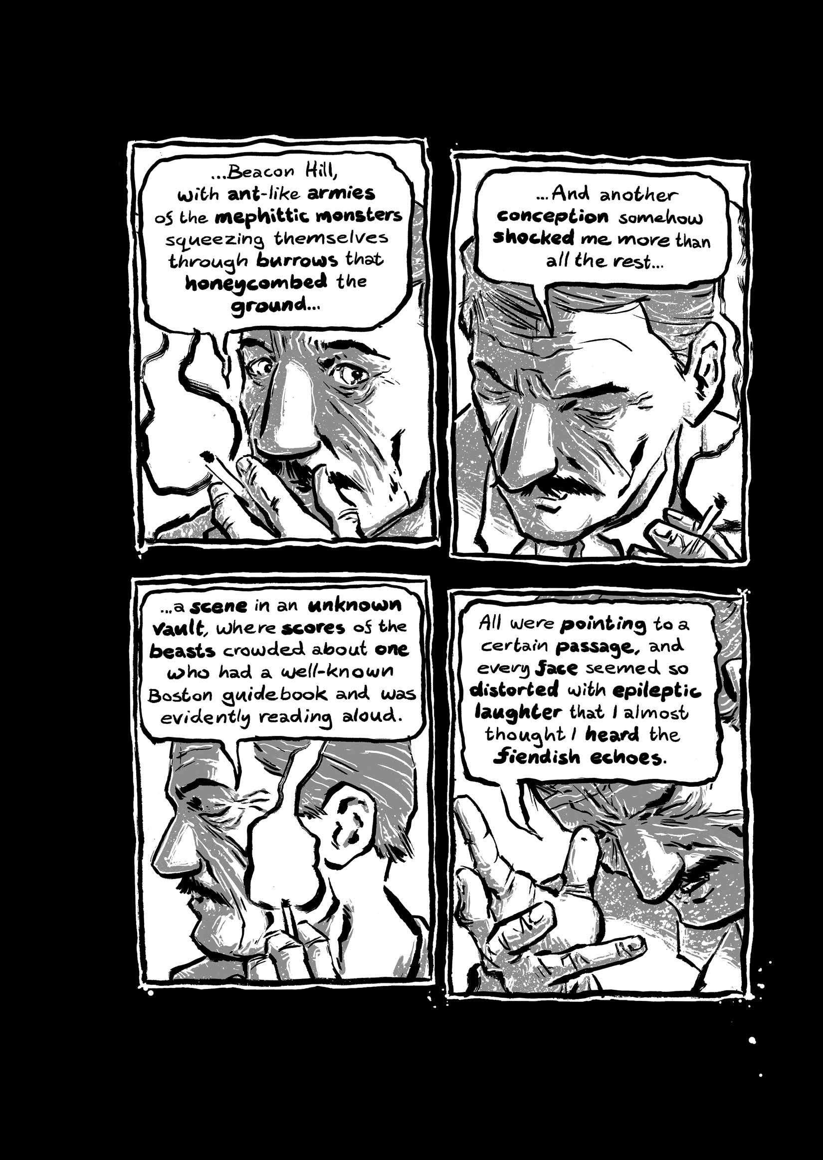 Pickman's Model, adapted and illustrated by Kim Holm after H. P. Lovecraft, page 63. CC BY 3.0.