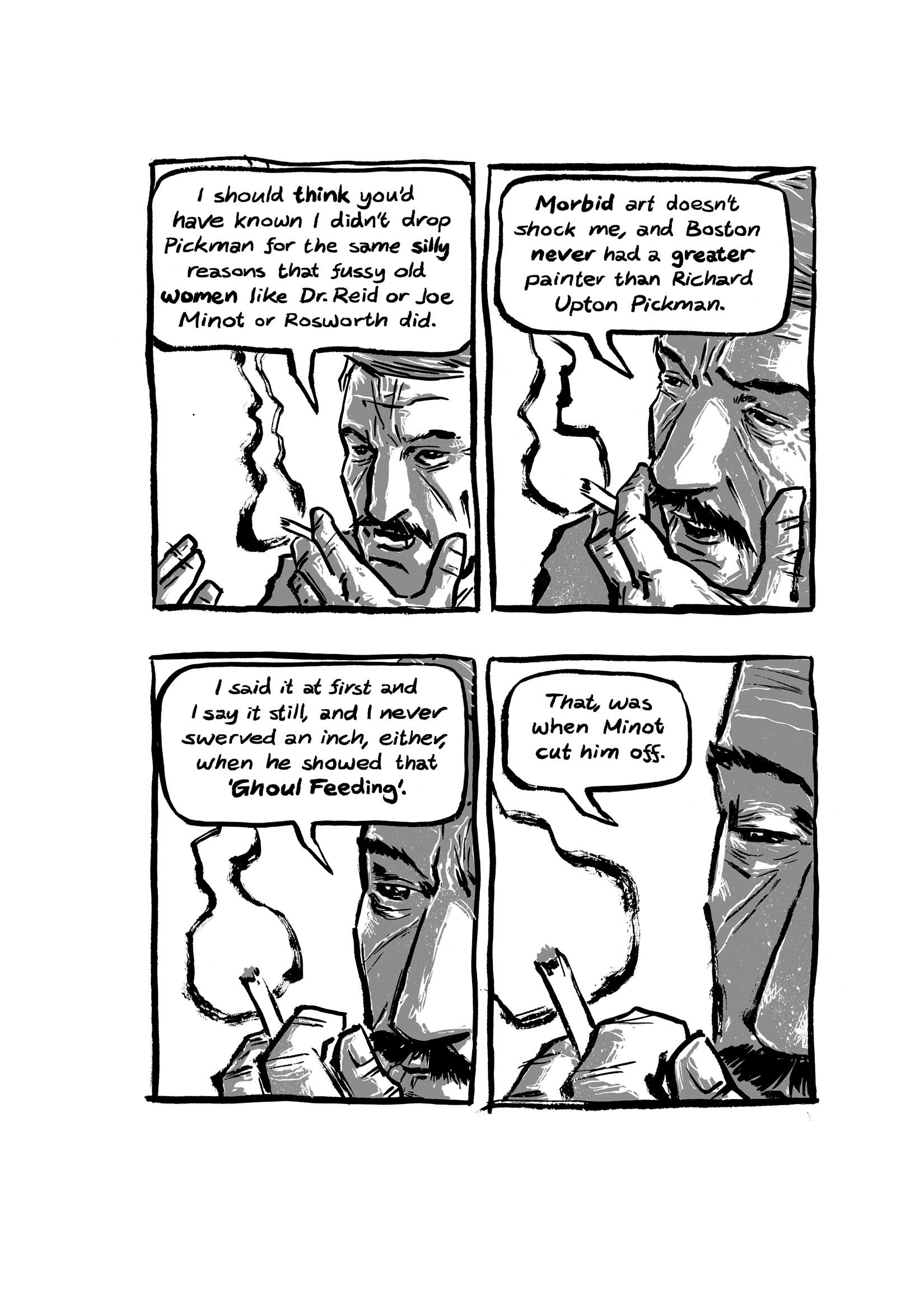 Pickman's Model, adapted and illustrated by Kim Holm after H. P. Lovecraft, page 11. CC BY 3.0.