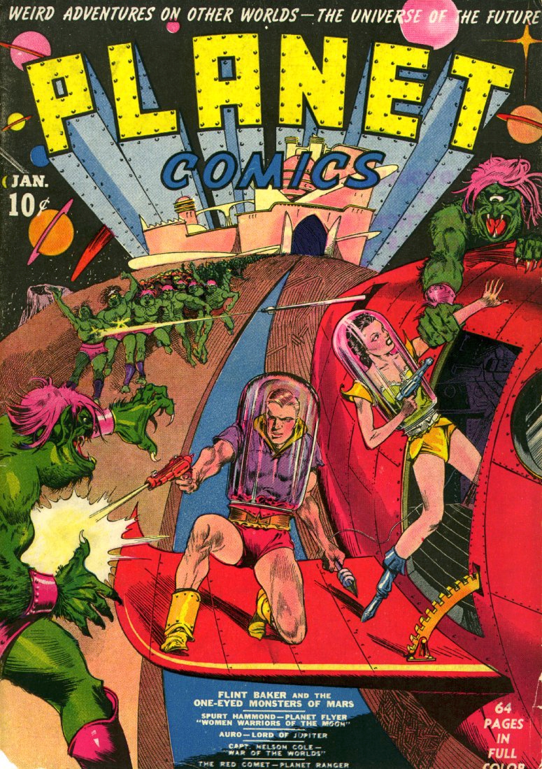 Planet Comics #1 (Fiction House), page 1. Public domain (US).