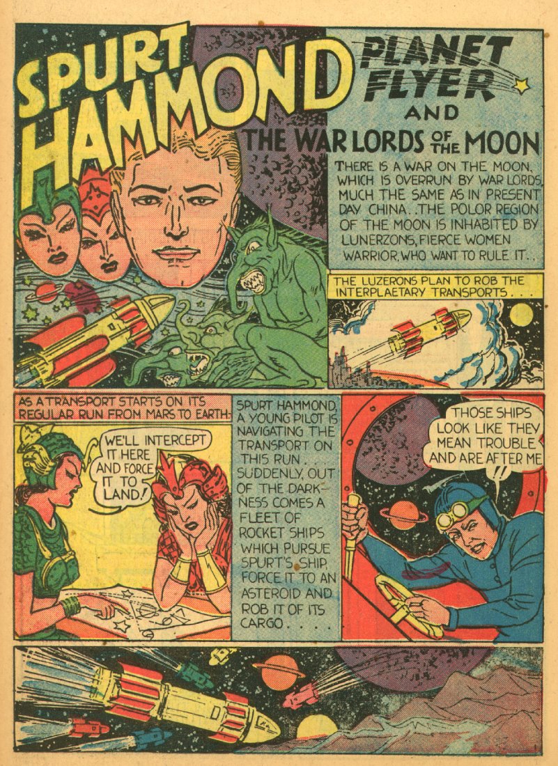 Planet Comics #1 (Fiction House), page 44. Public domain (US).