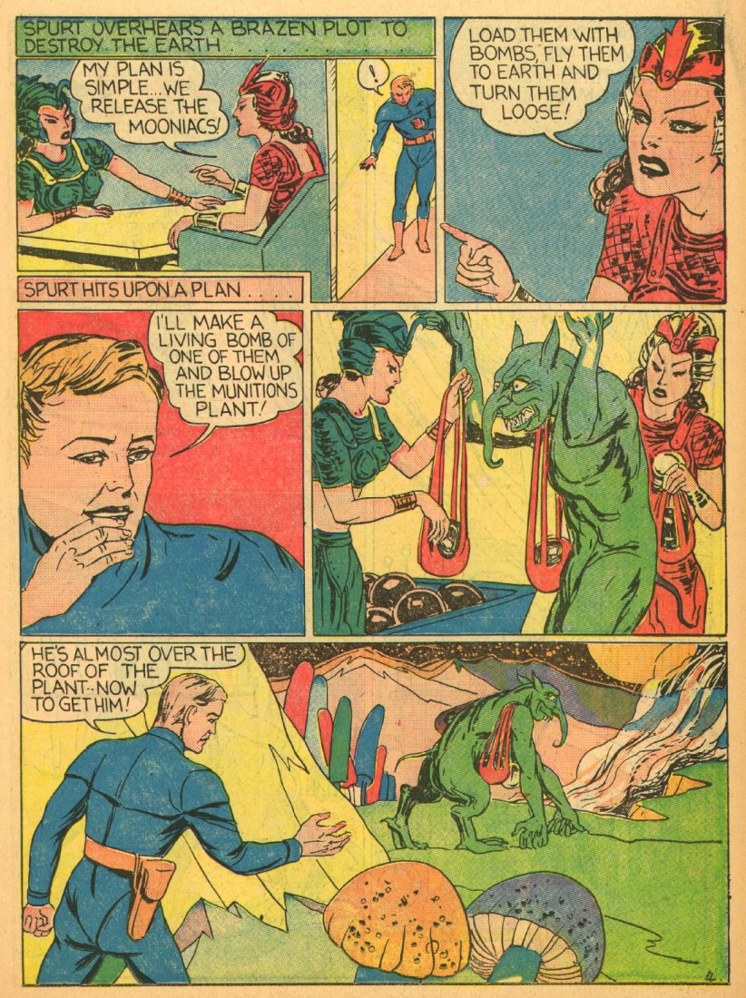Planet Comics #1 (Fiction House), page 47. Public domain (US).