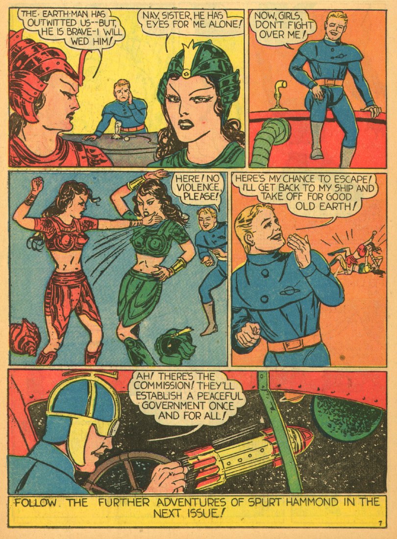 Planet Comics #1 (Fiction House), page 50. Public domain (US).