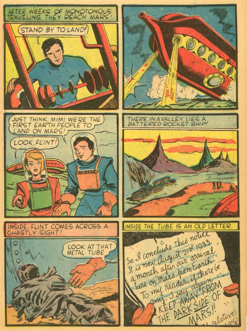 Planet Comics #1 (Fiction House), page 8. Public domain (US).