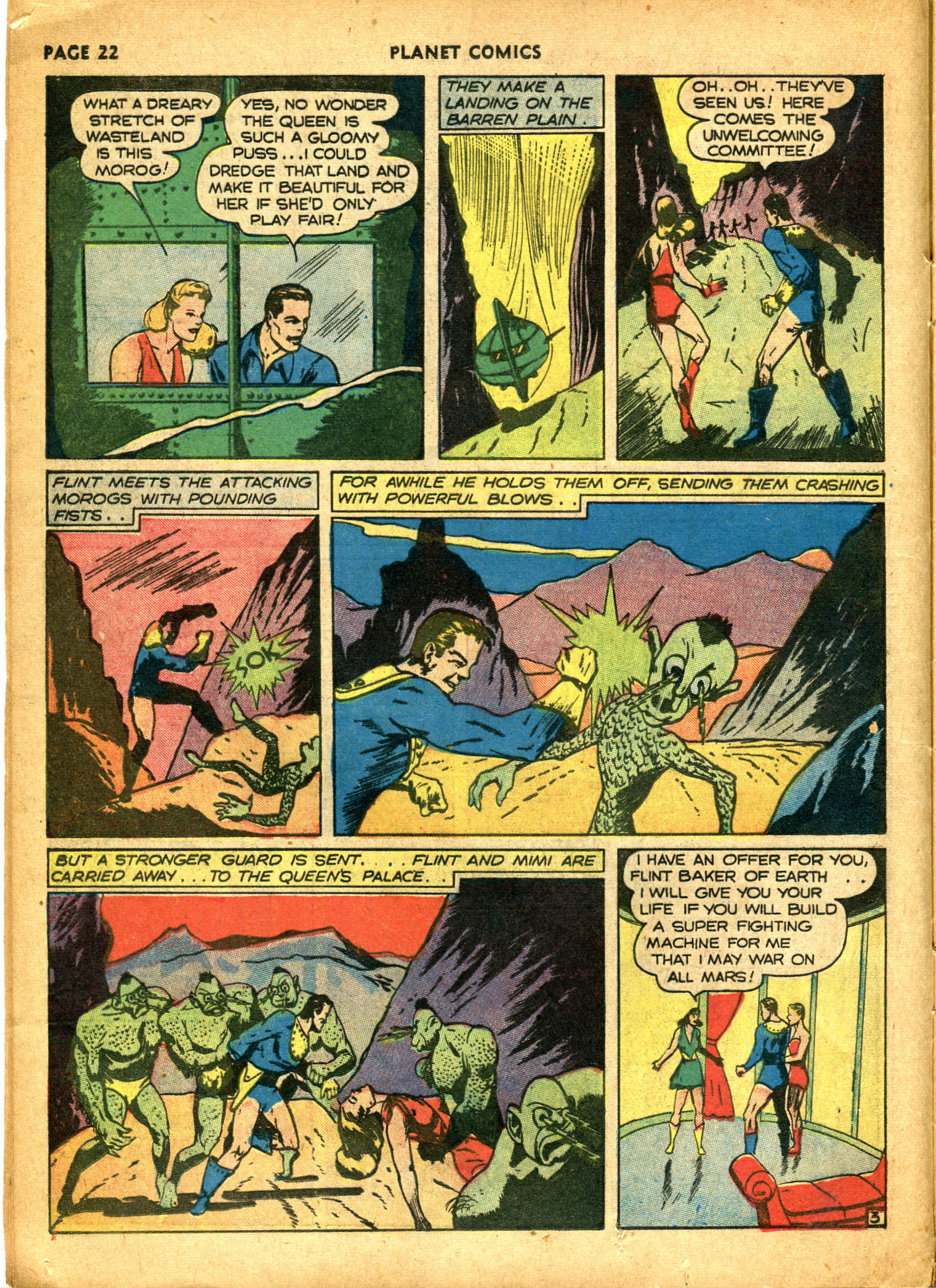 Planet Comics #10 (Fiction House), page 24. Public domain (US).