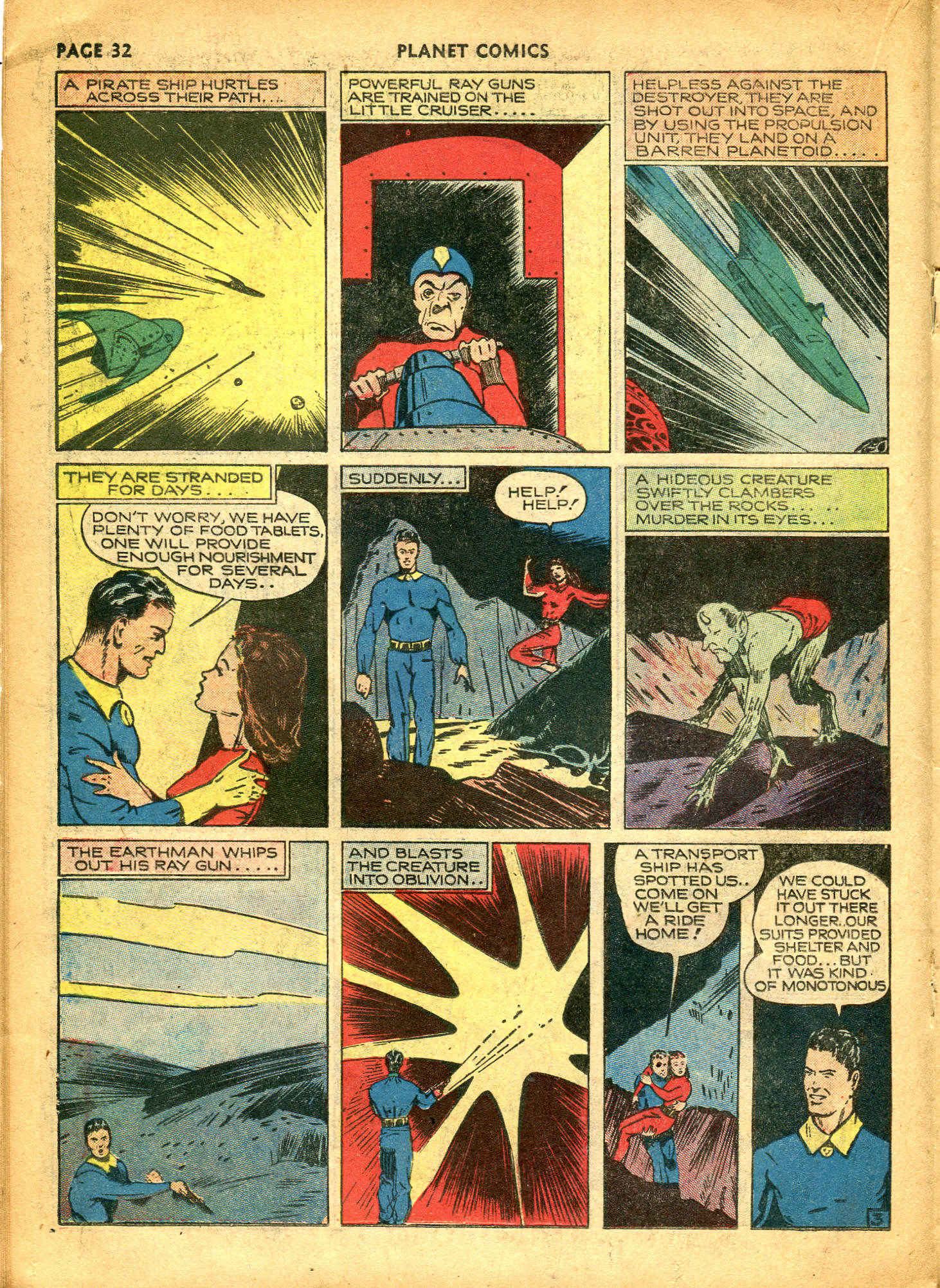 Planet Comics #10 (Fiction House), page 34. Public domain (US).