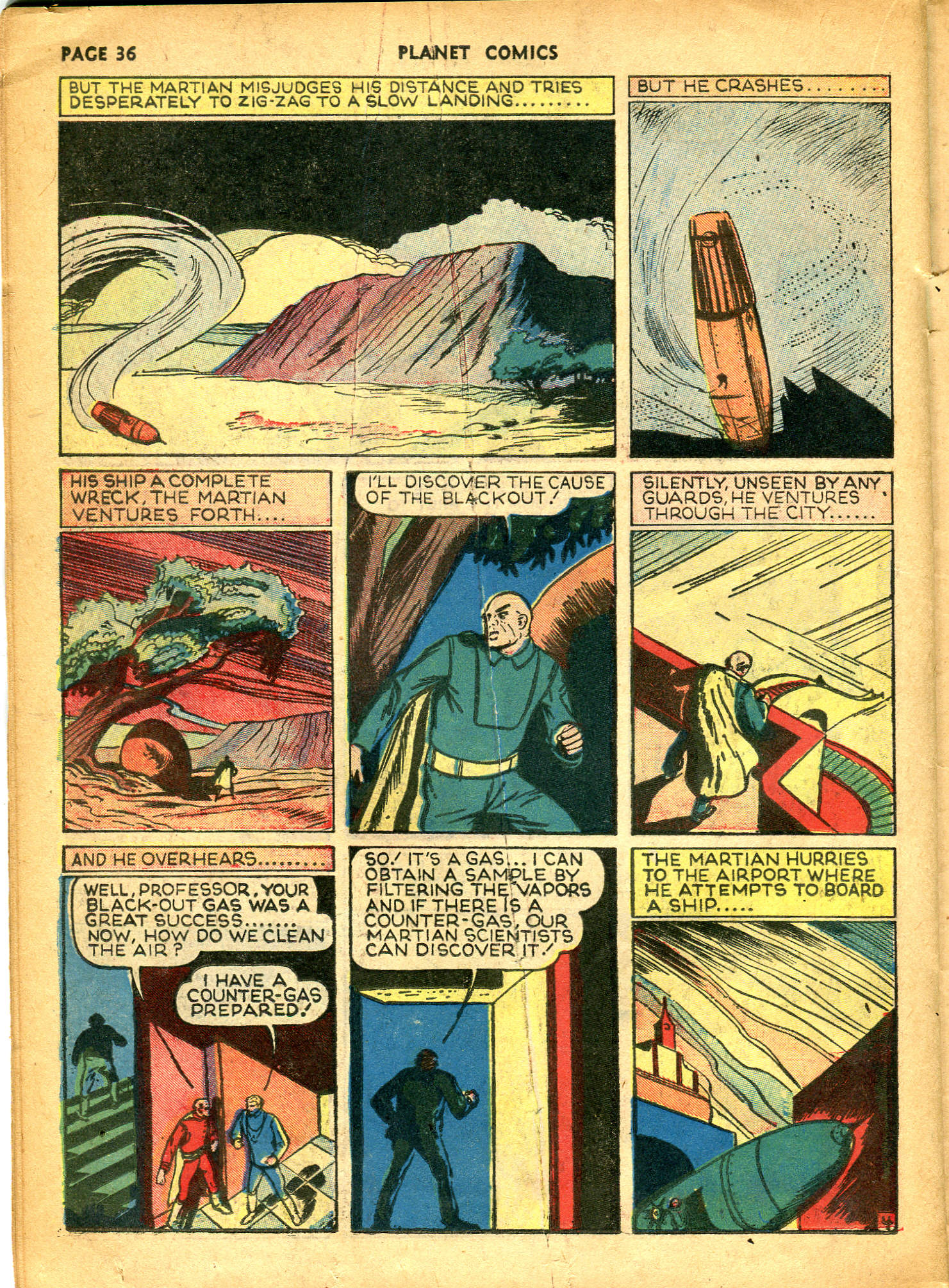 Planet Comics #10 (Fiction House), page 38. Public domain (US).