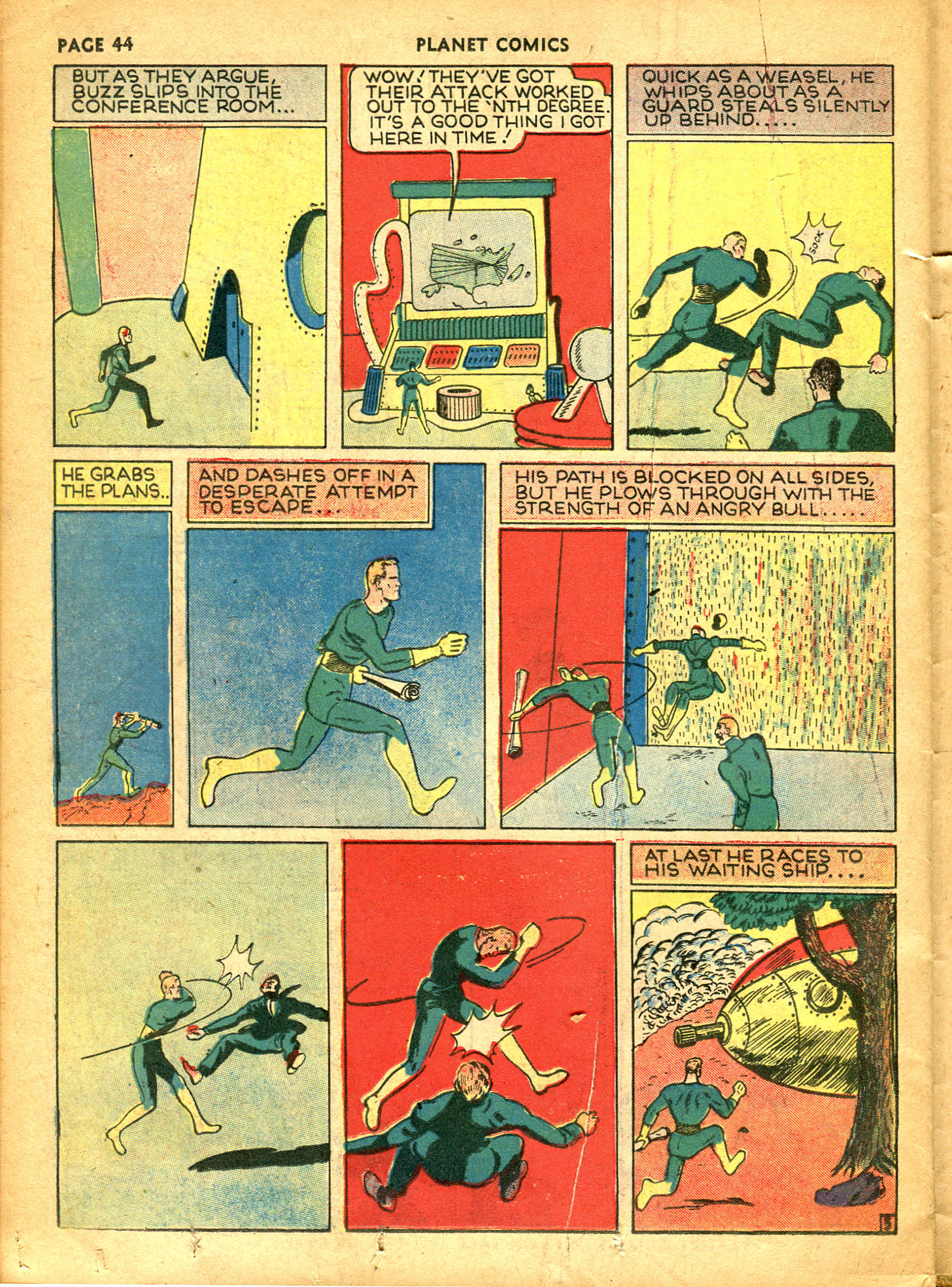 Planet Comics #10 (Fiction House), page 46. Public domain (US).