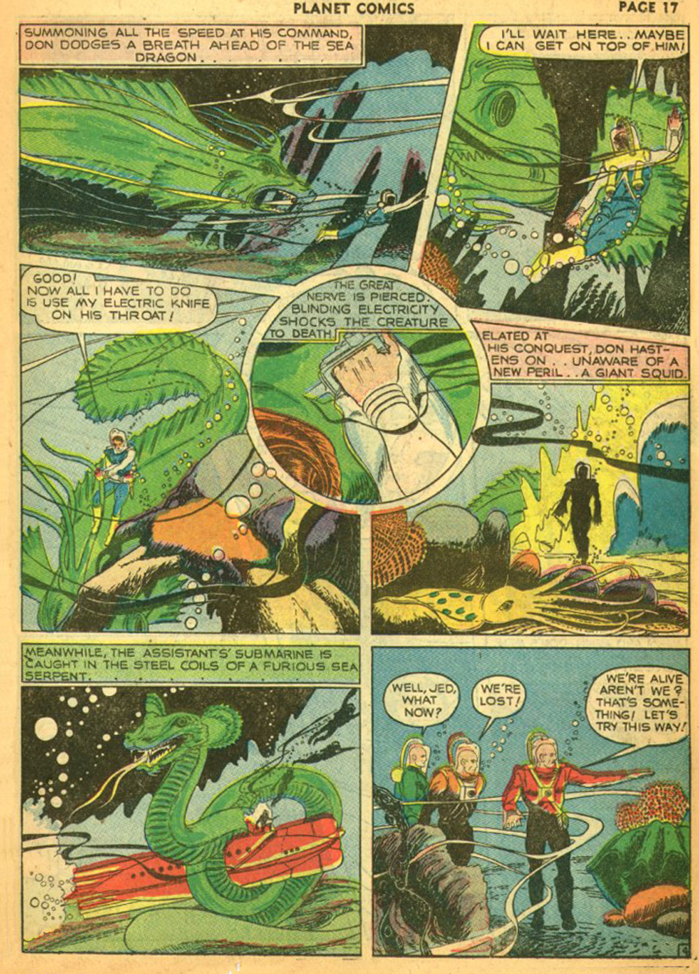 Planet Comics #11 (Fiction House), page 20. Public domain (US).
