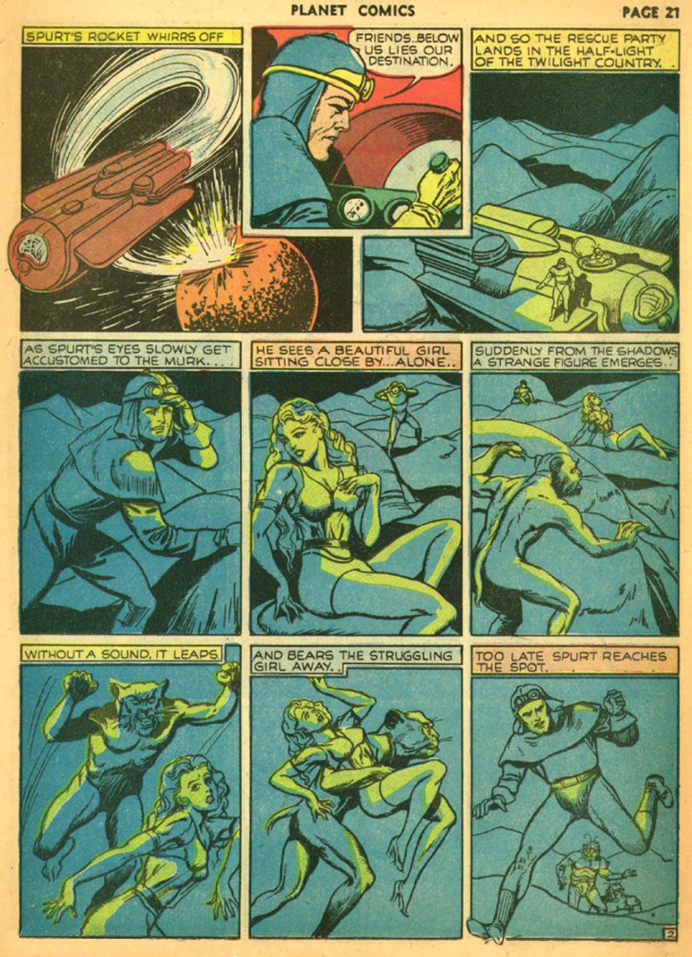 Planet Comics #11 (Fiction House), page 24. Public domain (US).