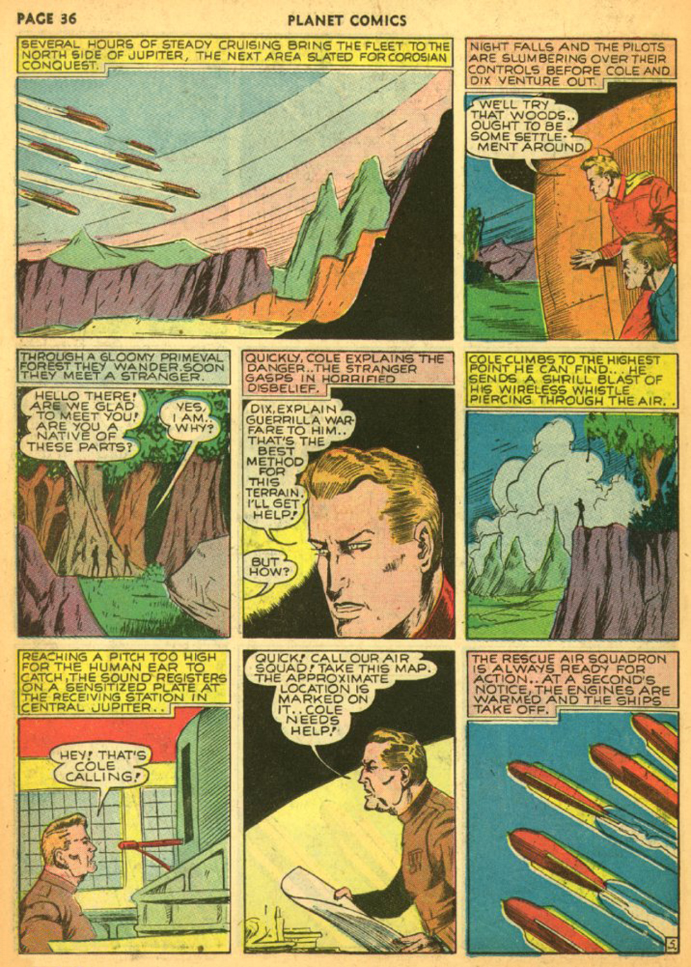 Planet Comics #11 (Fiction House), page 39. Public domain (US).