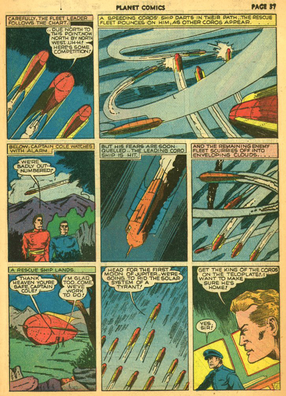 Planet Comics #11 (Fiction House), page 40. Public domain (US).