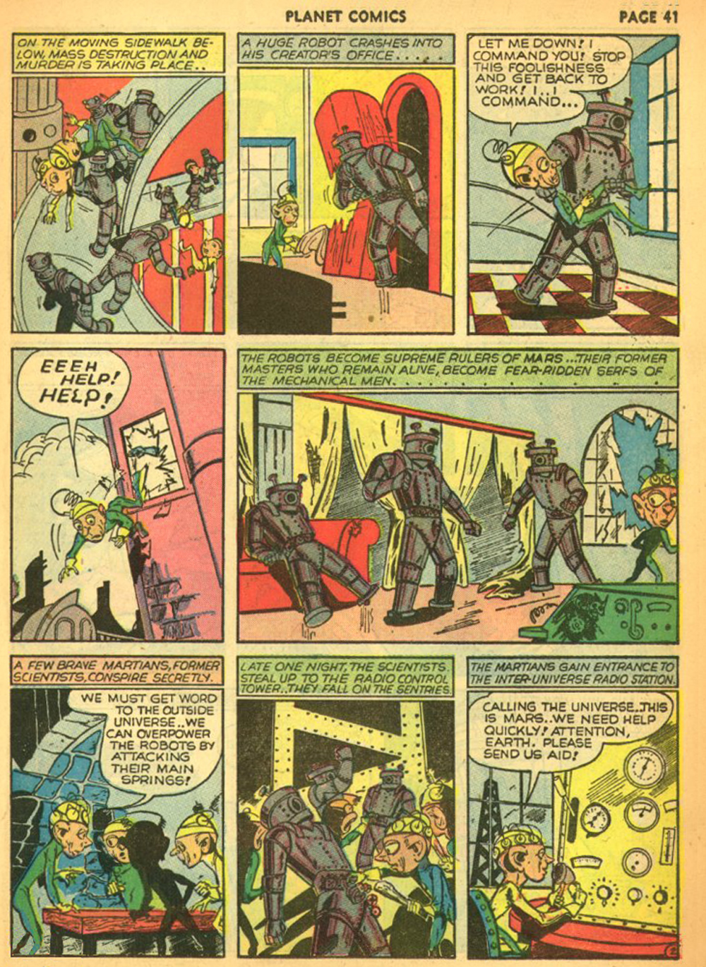 Planet Comics #11 (Fiction House), page 44. Public domain (US).