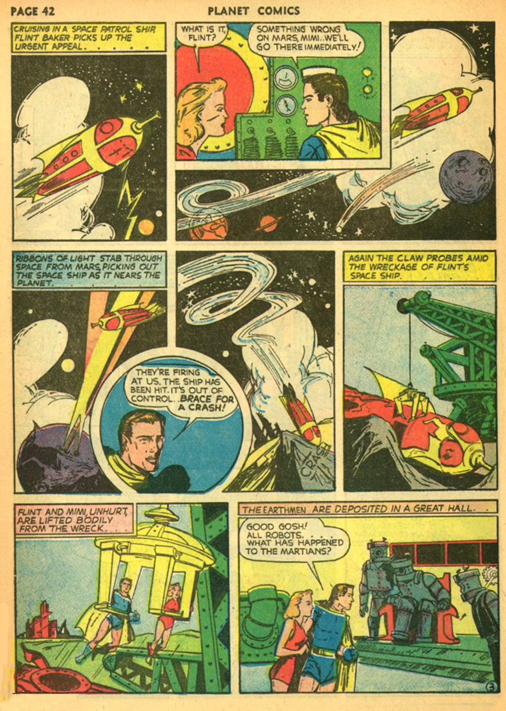 Planet Comics #11 (Fiction House), page 45. Public domain (US).