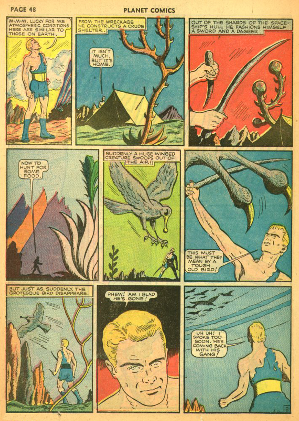 Planet Comics #11 (Fiction House), page 51. Public domain (US).
