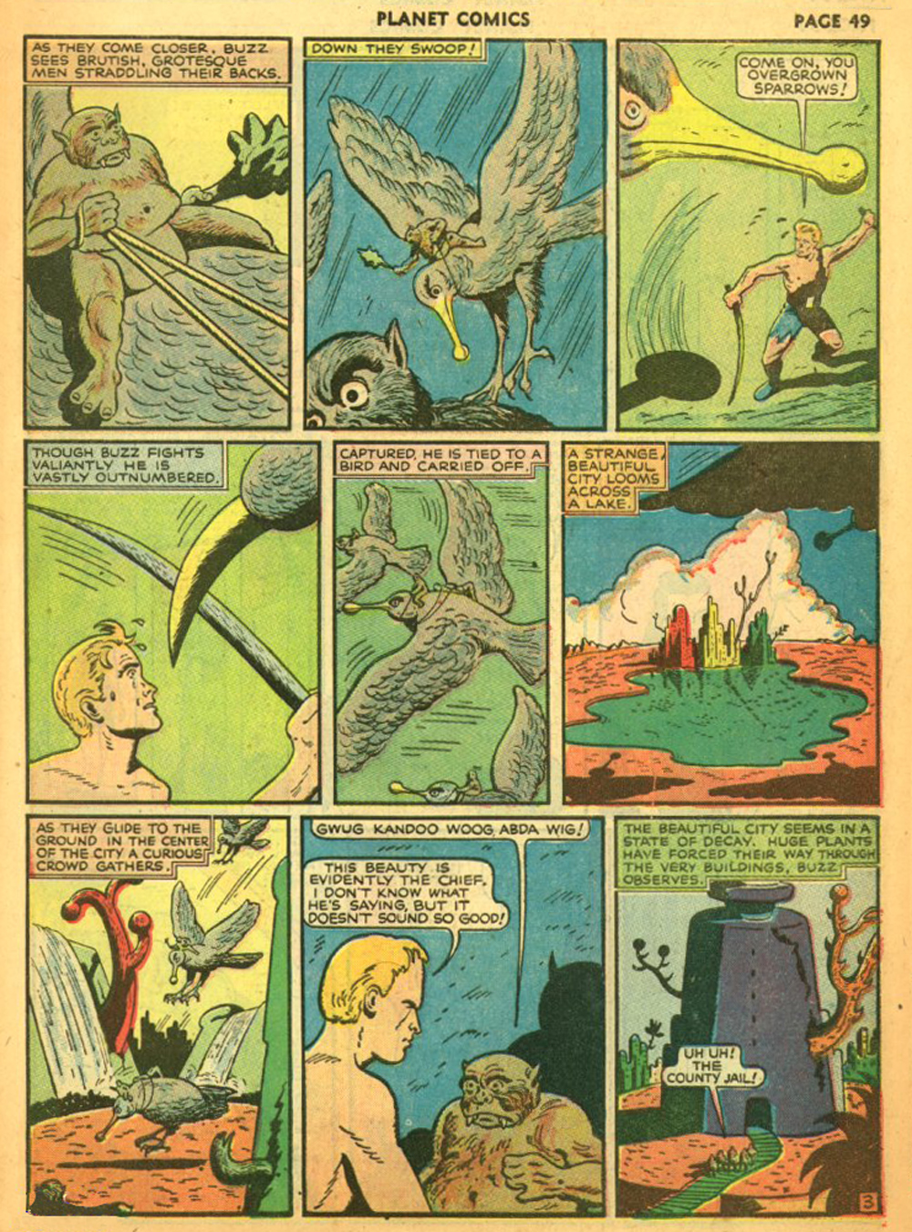 Planet Comics #11 (Fiction House), page 52. Public domain (US).