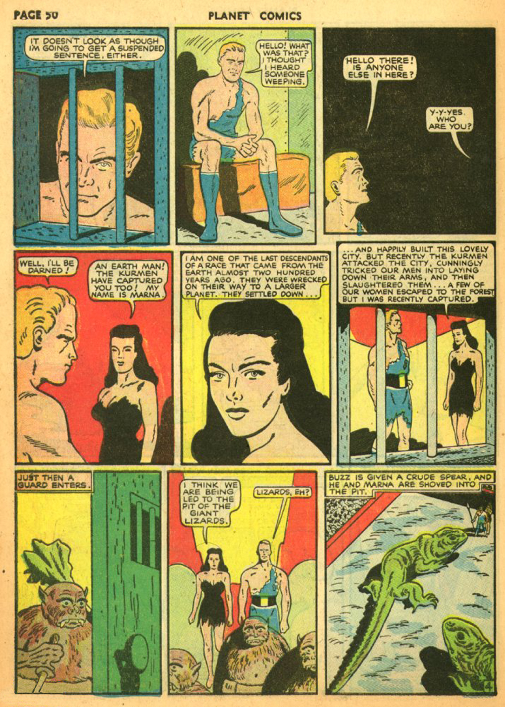 Planet Comics #11 (Fiction House), page 53. Public domain (US).