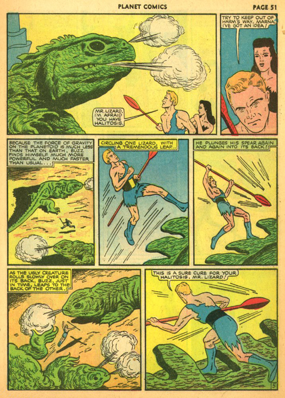 Planet Comics #11 (Fiction House), page 54. Public domain (US).