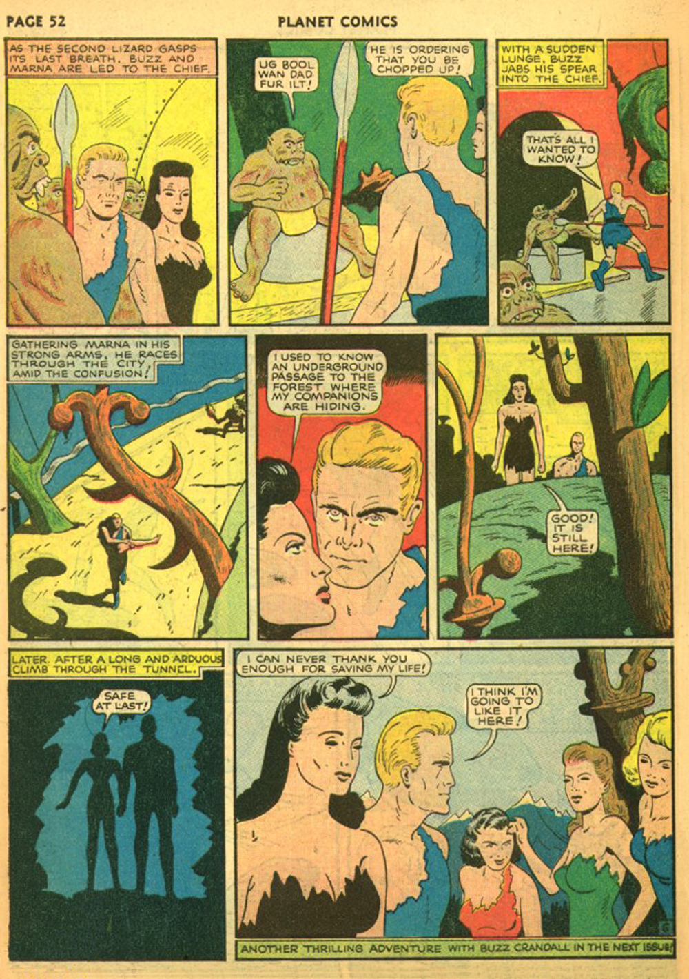 Planet Comics #11 (Fiction House), page 55. Public domain (US).