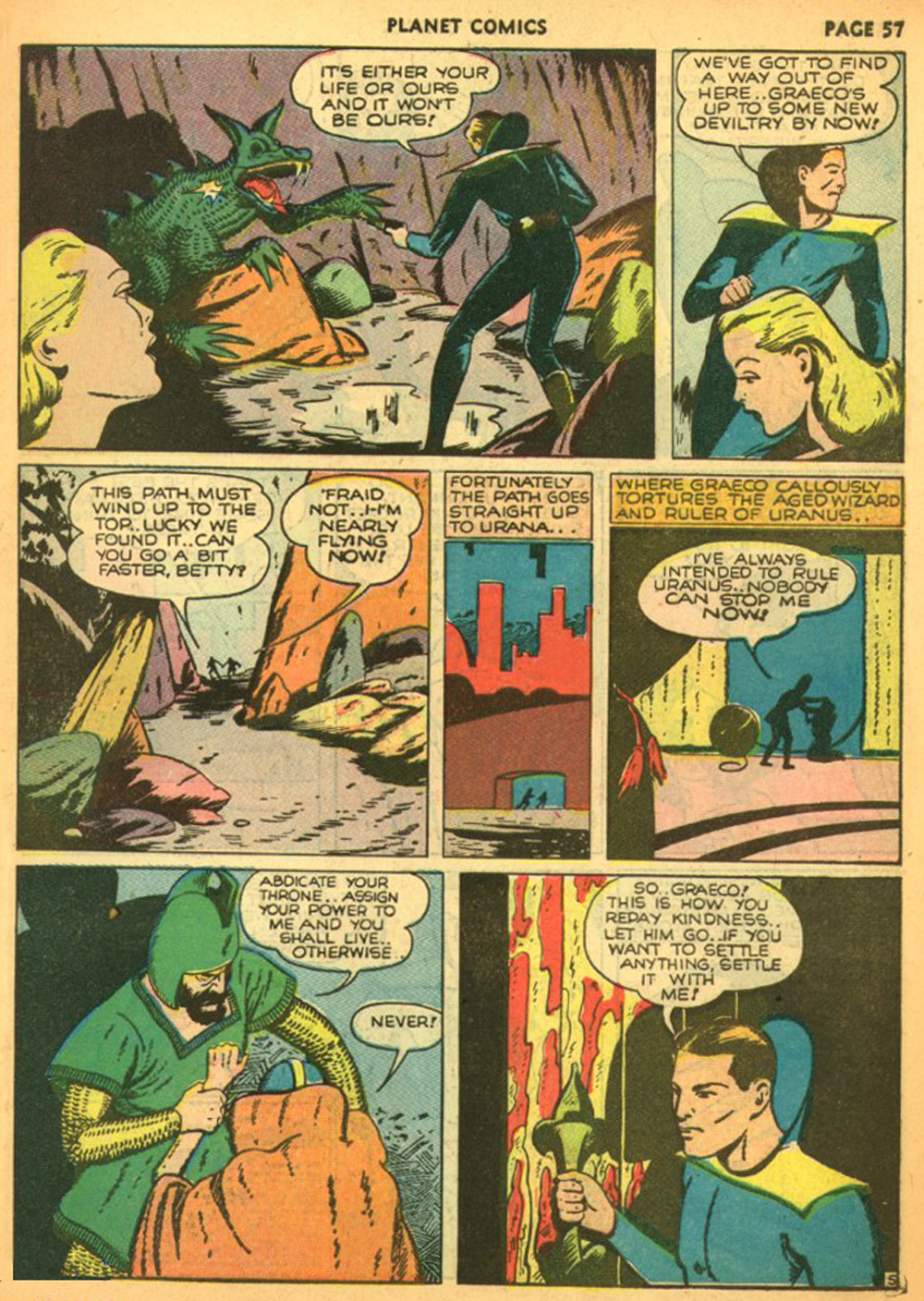 Planet Comics #11 (Fiction House), page 60. Public domain (US).