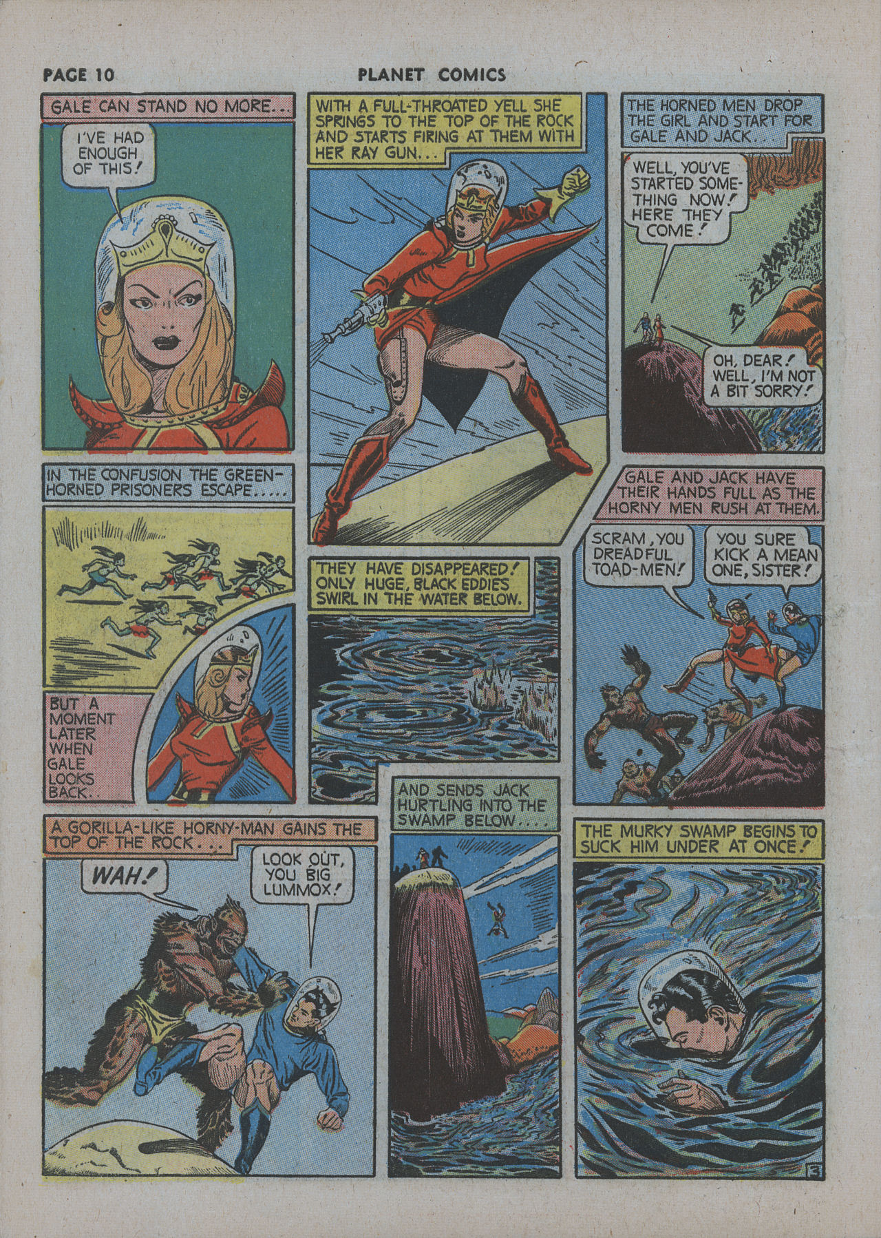 Planet Comics #12 (Fiction House), page 12. Public domain (US).