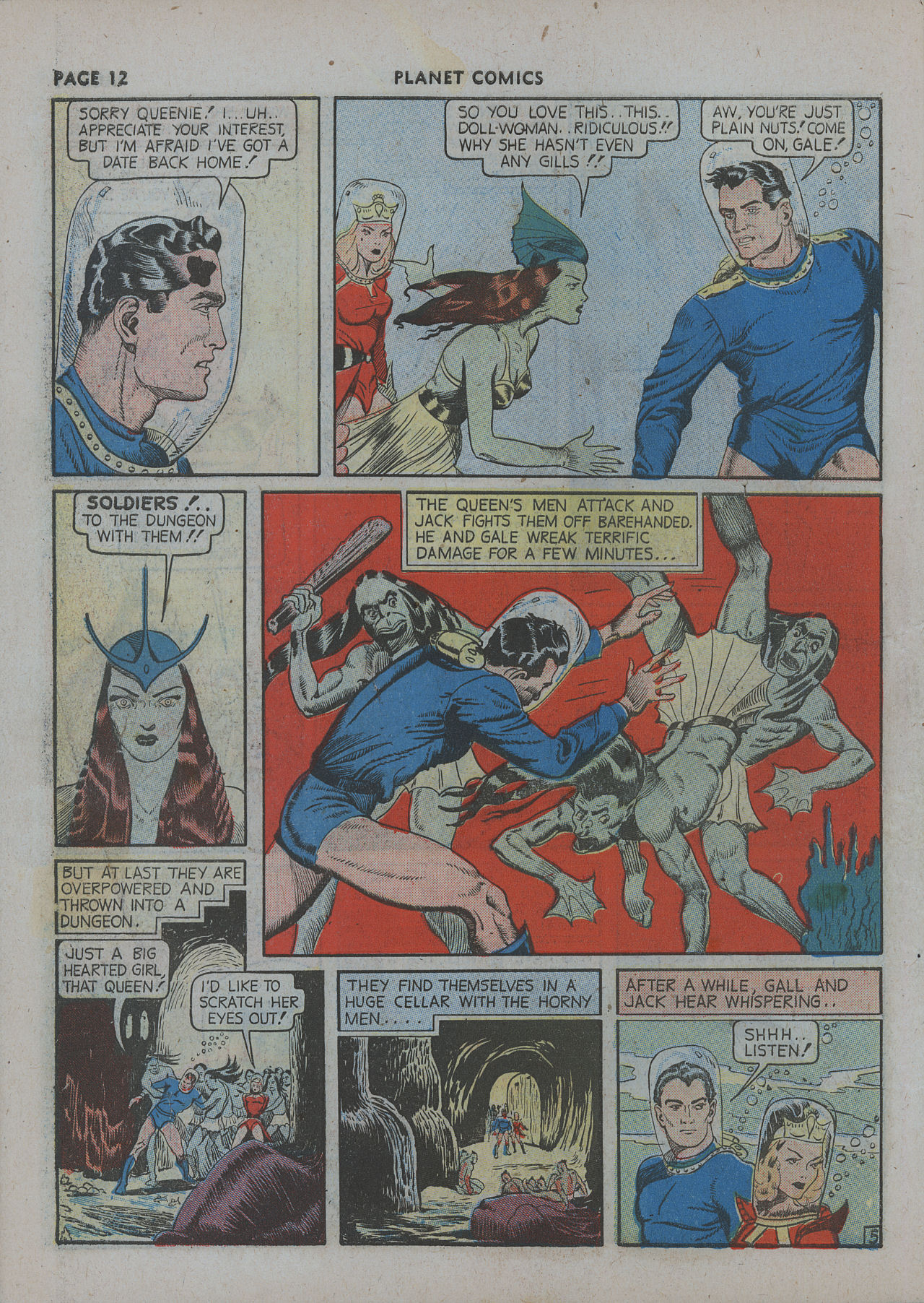 Planet Comics #12 (Fiction House), page 14. Public domain (US).