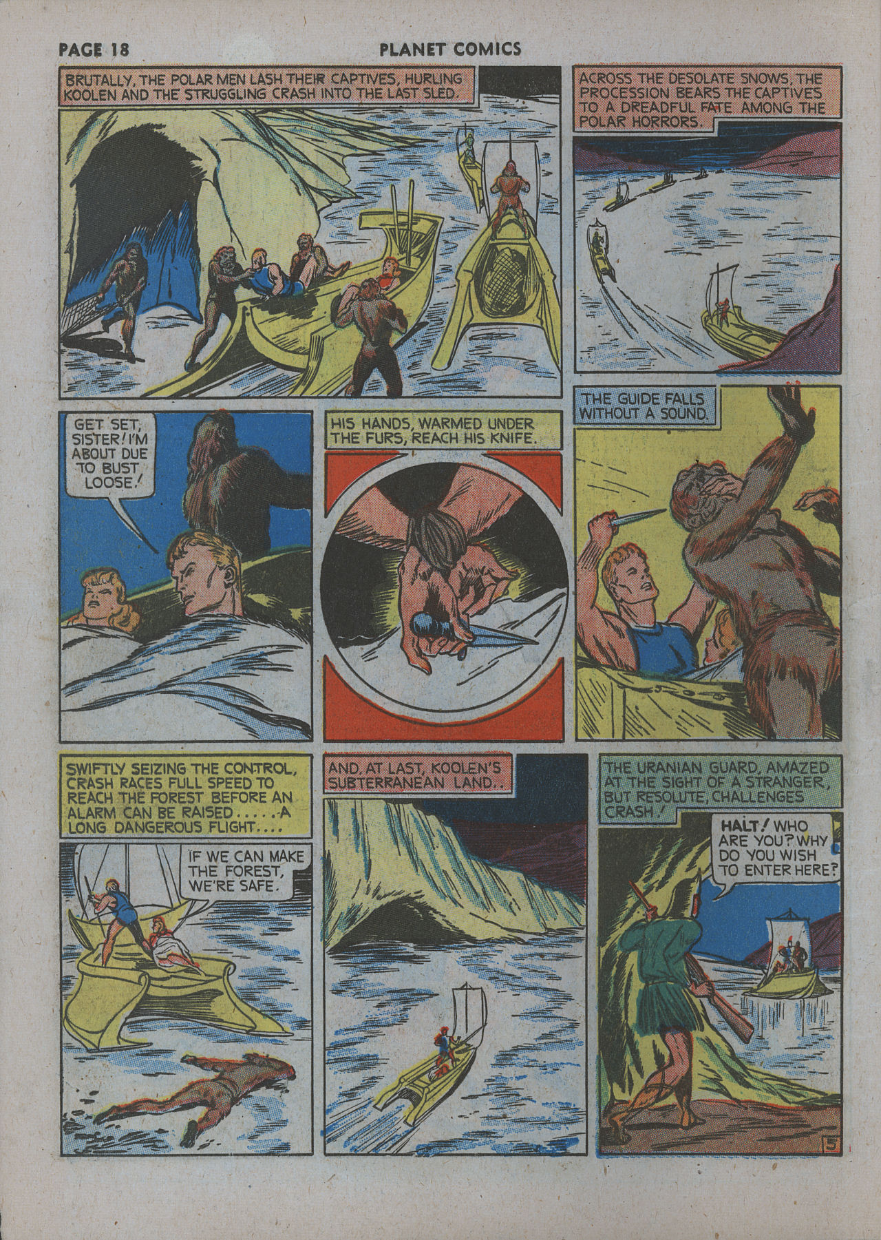 Planet Comics #12 (Fiction House), page 20. Public domain (US).