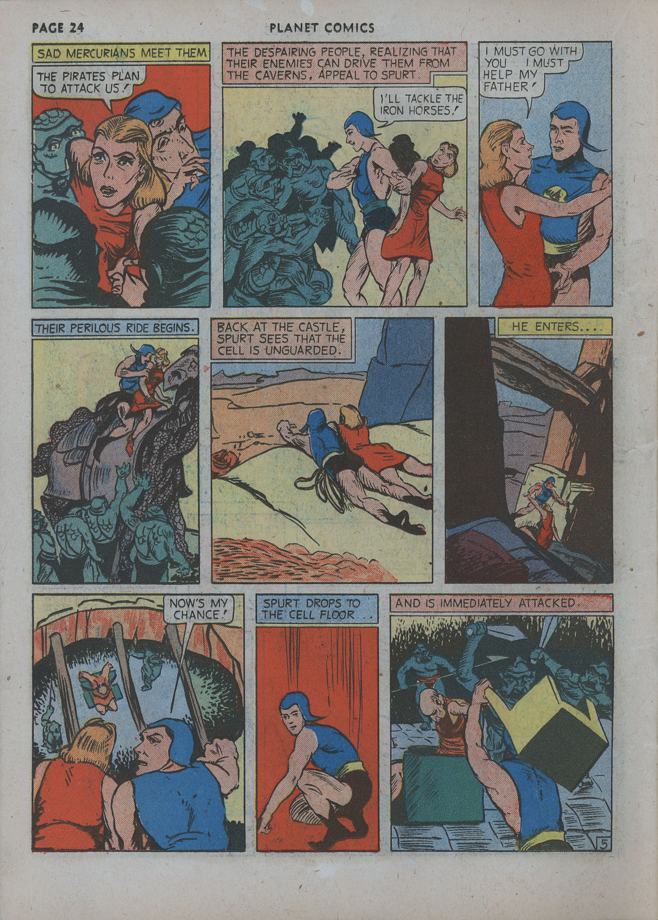 Planet Comics #12 (Fiction House), page 26. Public domain (US).