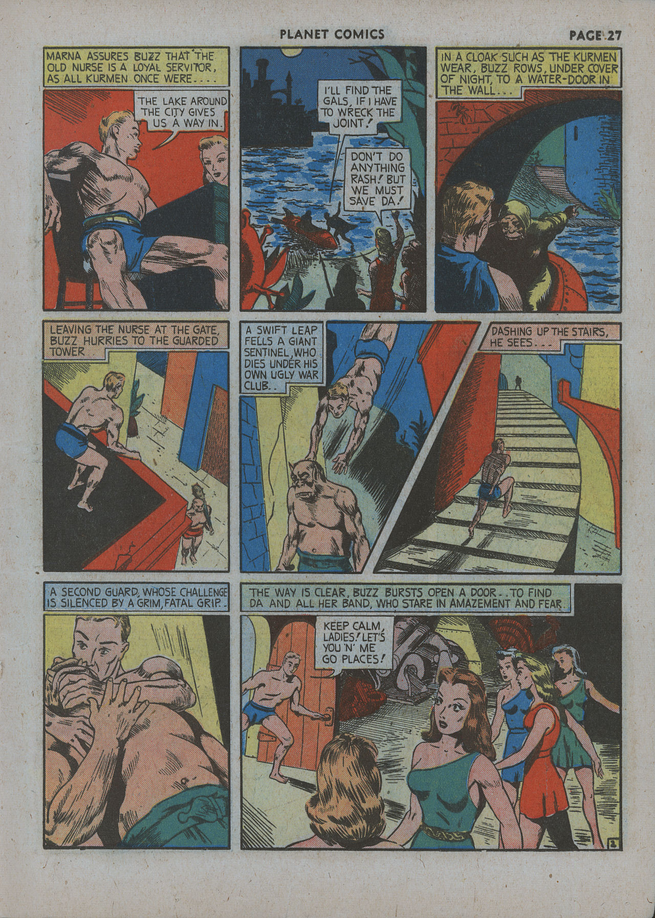 Planet Comics #12 (Fiction House), page 29. Public domain (US).