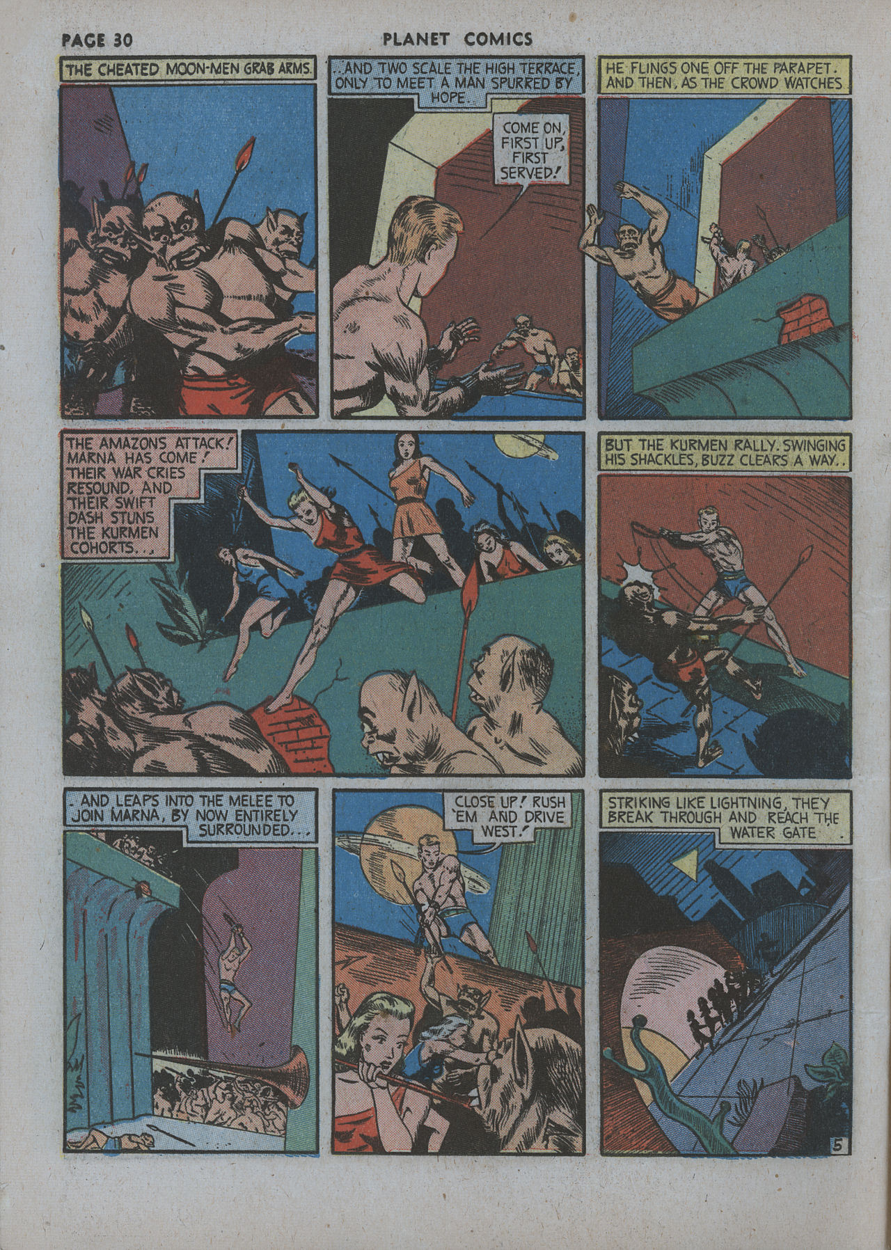 Planet Comics #12 (Fiction House), page 32. Public domain (US).