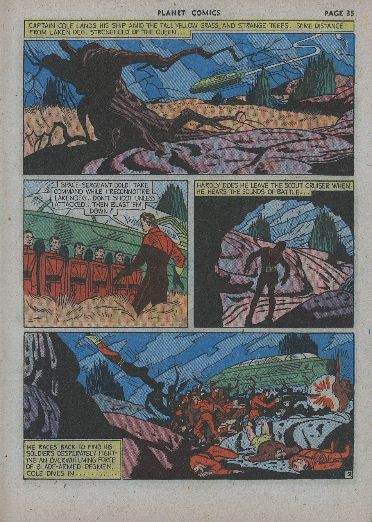 Planet Comics #12 (Fiction House), page 37. Public domain (US).