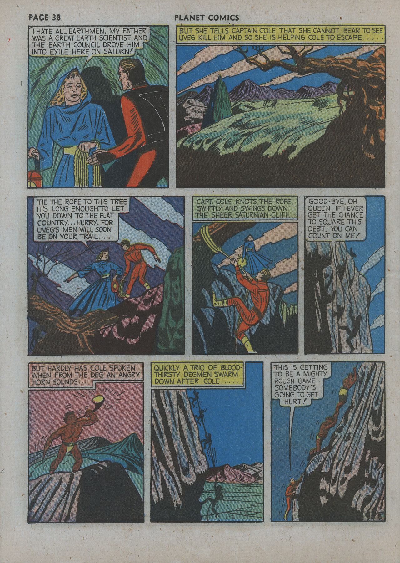 Planet Comics #12 (Fiction House), page 40. Public domain (US).