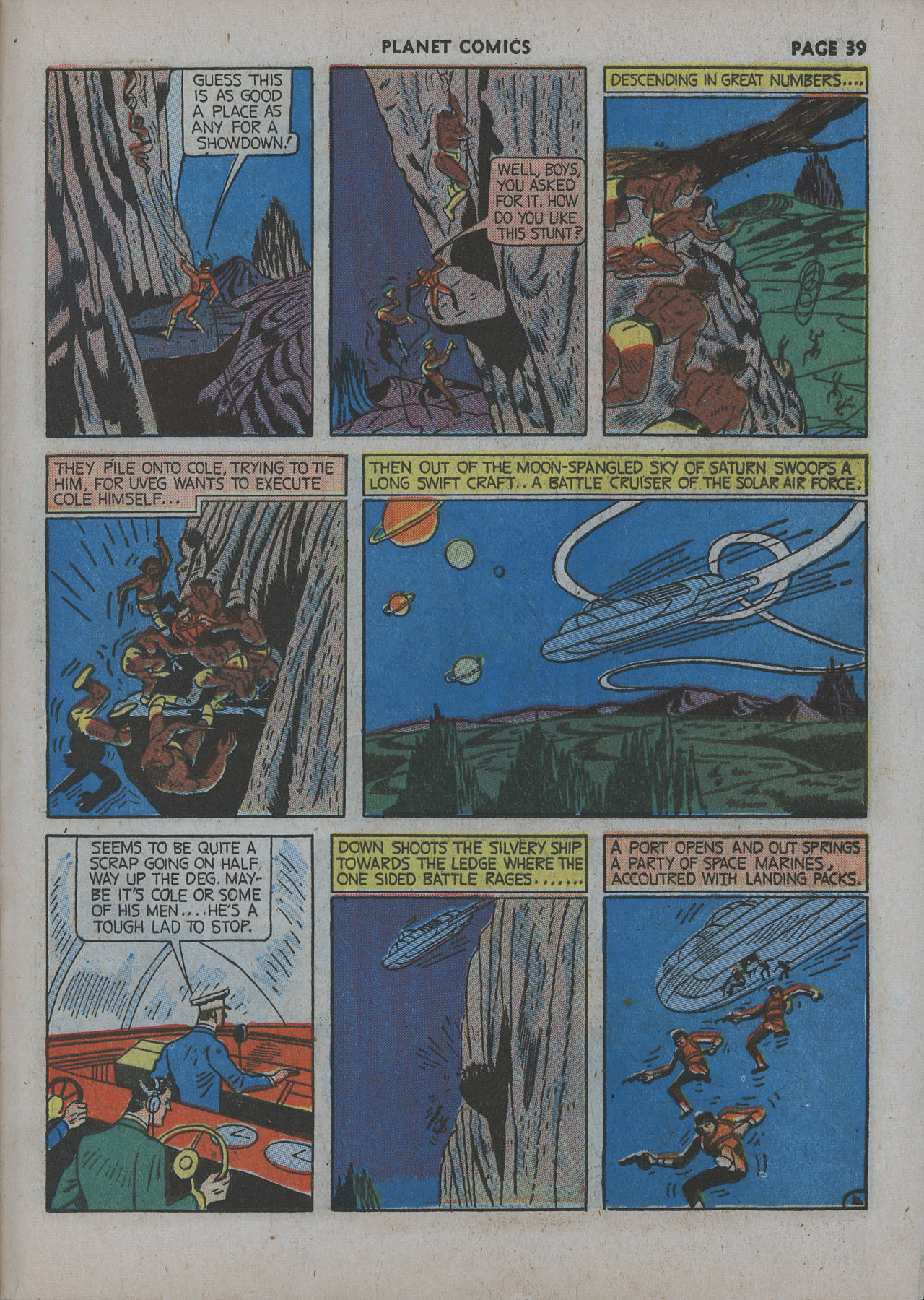 Planet Comics #12 (Fiction House), page 41. Public domain (US).