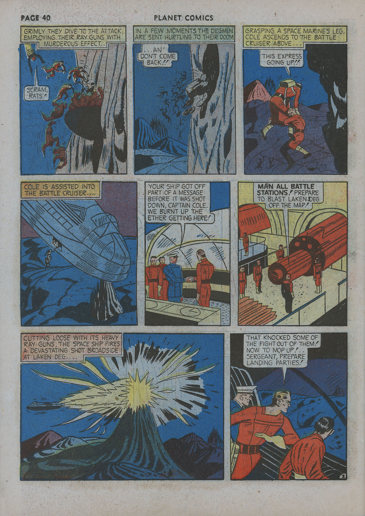Planet Comics #12 (Fiction House), page 42. Public domain (US).