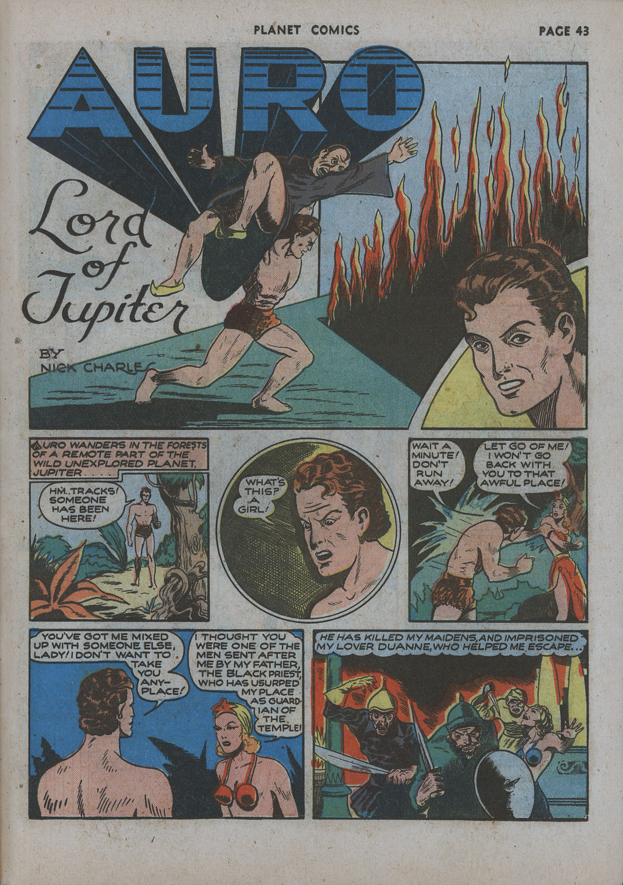 Planet Comics #12 (Fiction House), page 45. Public domain (US).