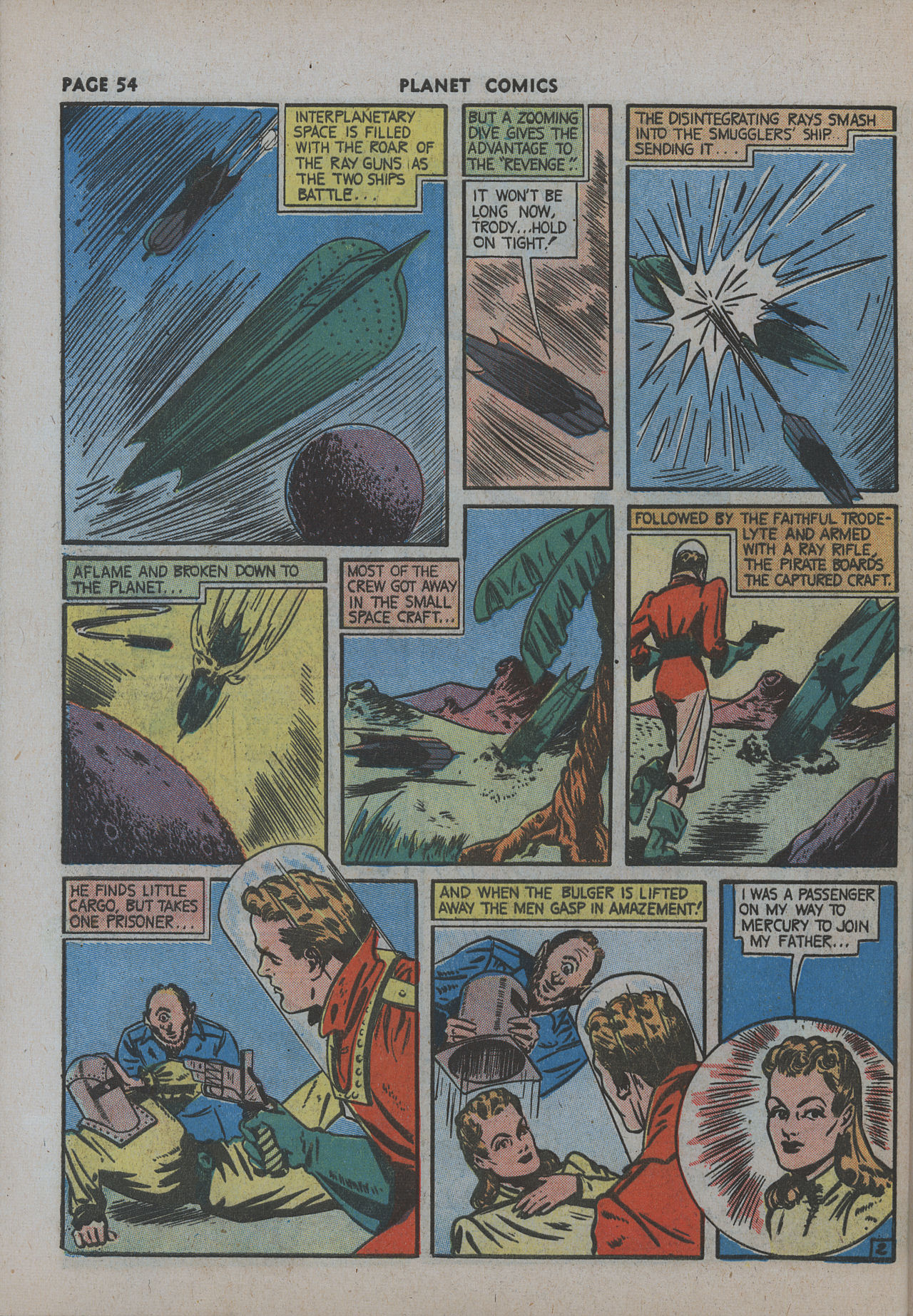 Planet Comics #12 (Fiction House), page 56. Public domain (US).