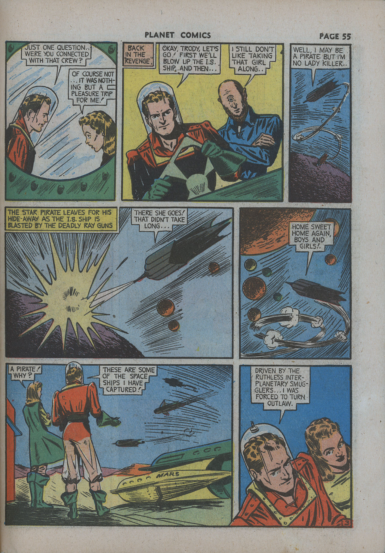 Planet Comics #12 (Fiction House), page 57. Public domain (US).